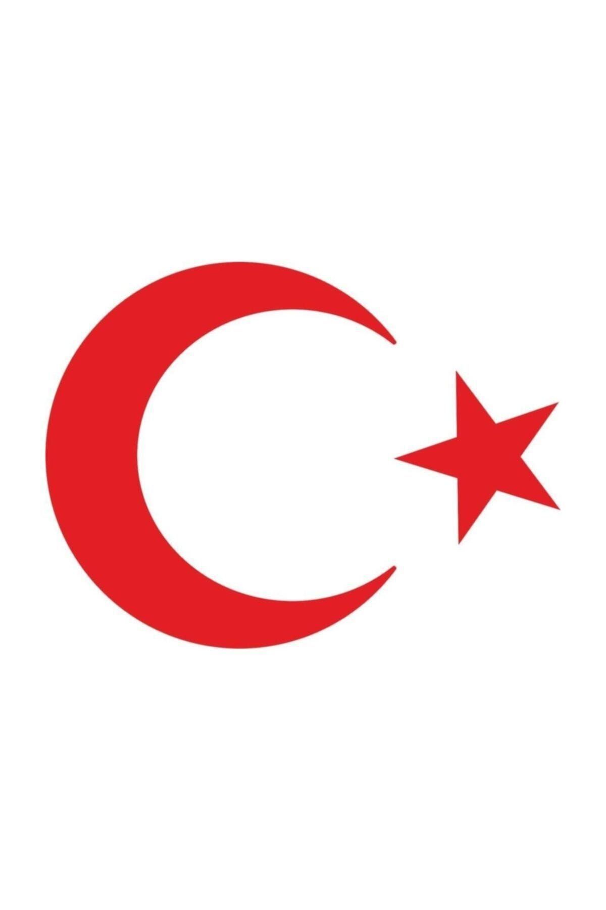 Bak Karıştır Ay Yıldız Türk Bayrağı Sticker Kırmızı Renk 20x17 Cm