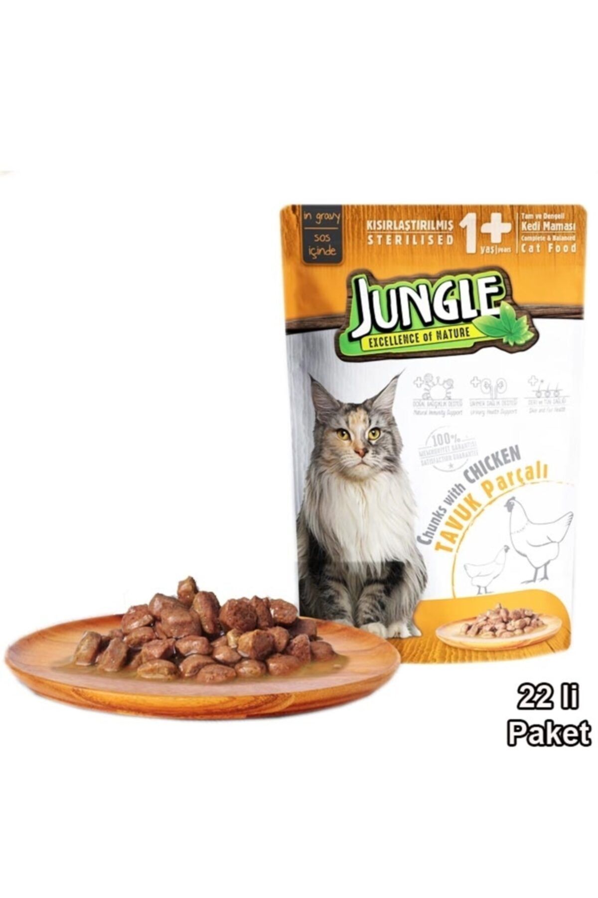 Pelagos Jungle Pouch Kısır Kedi Tavuklu 22 Ad.jelli Yaş Mama