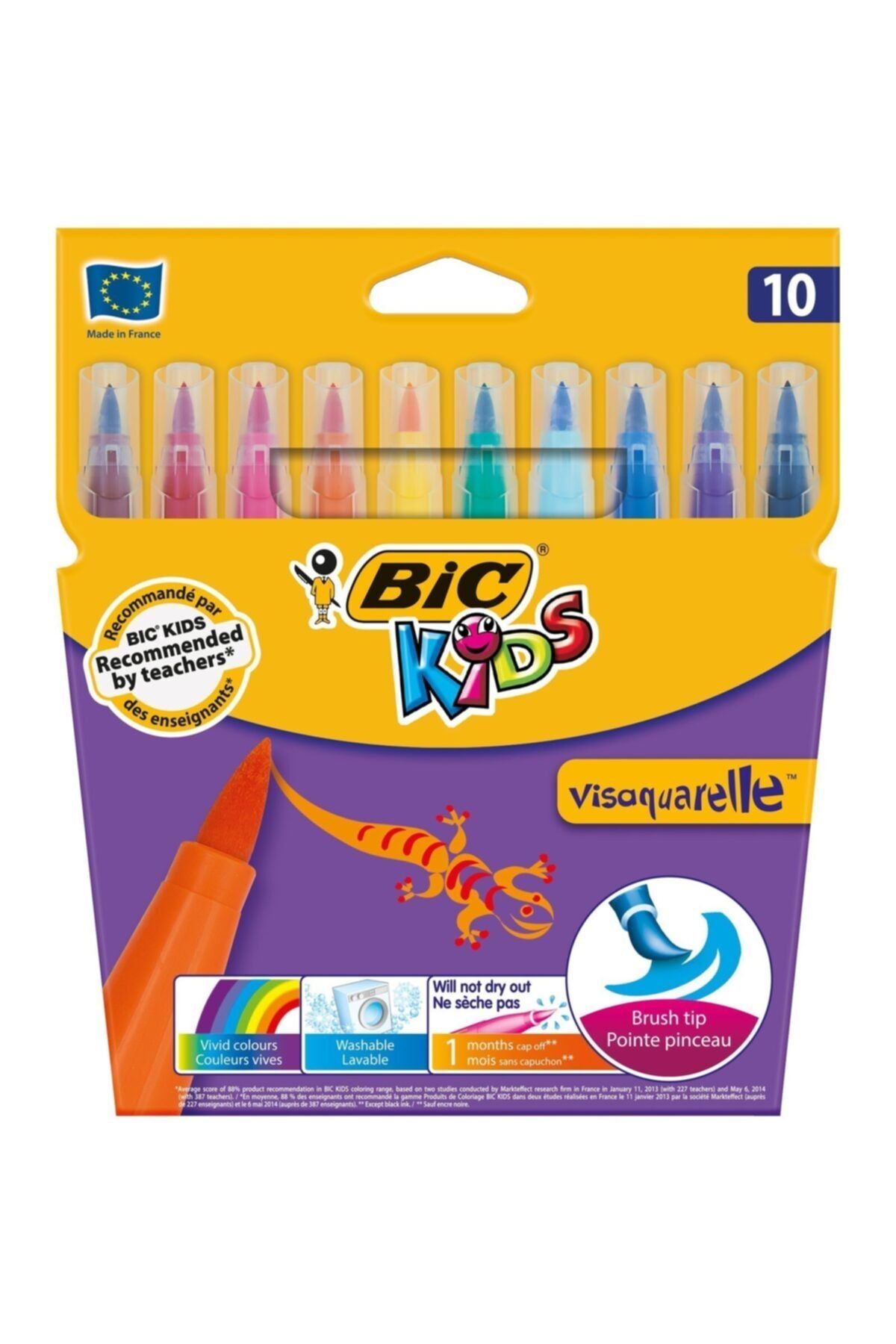 Bic Kids Visaquarelle Fırça Uçlu Boya Kalemleri 10lu Kutu