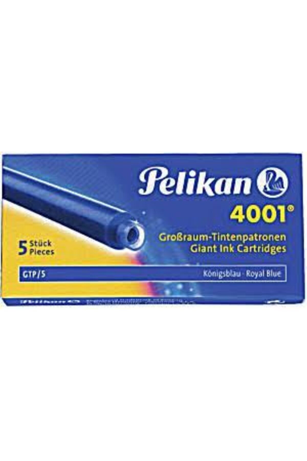 Pelikan 4001 Dev Royal Kalem Kartuşu Mavi 5 Li (1 Paket 5 Adet)