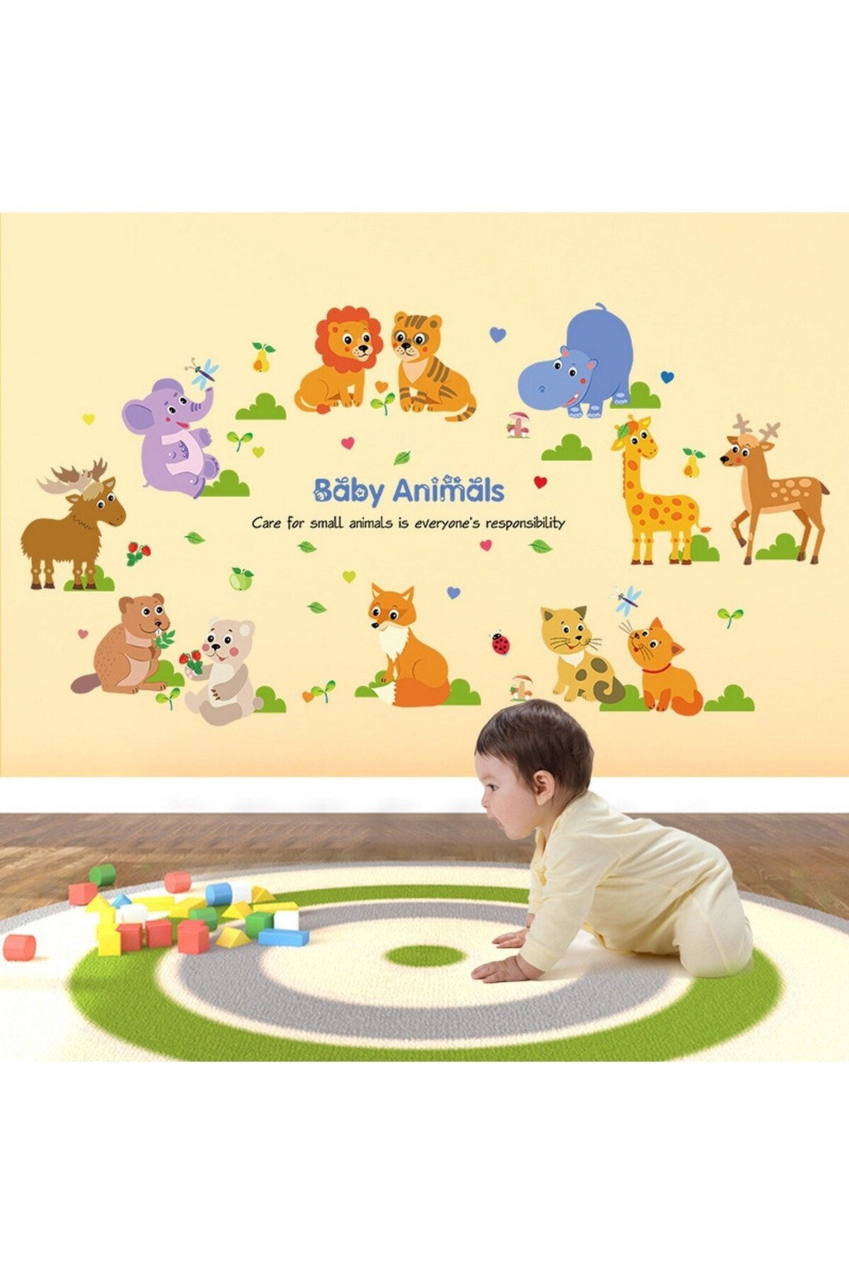 CRYSTAL KIDS Bebek Odası Sticker Yavru Hayvanlar Baby Animals Duvar Sticker Dekor