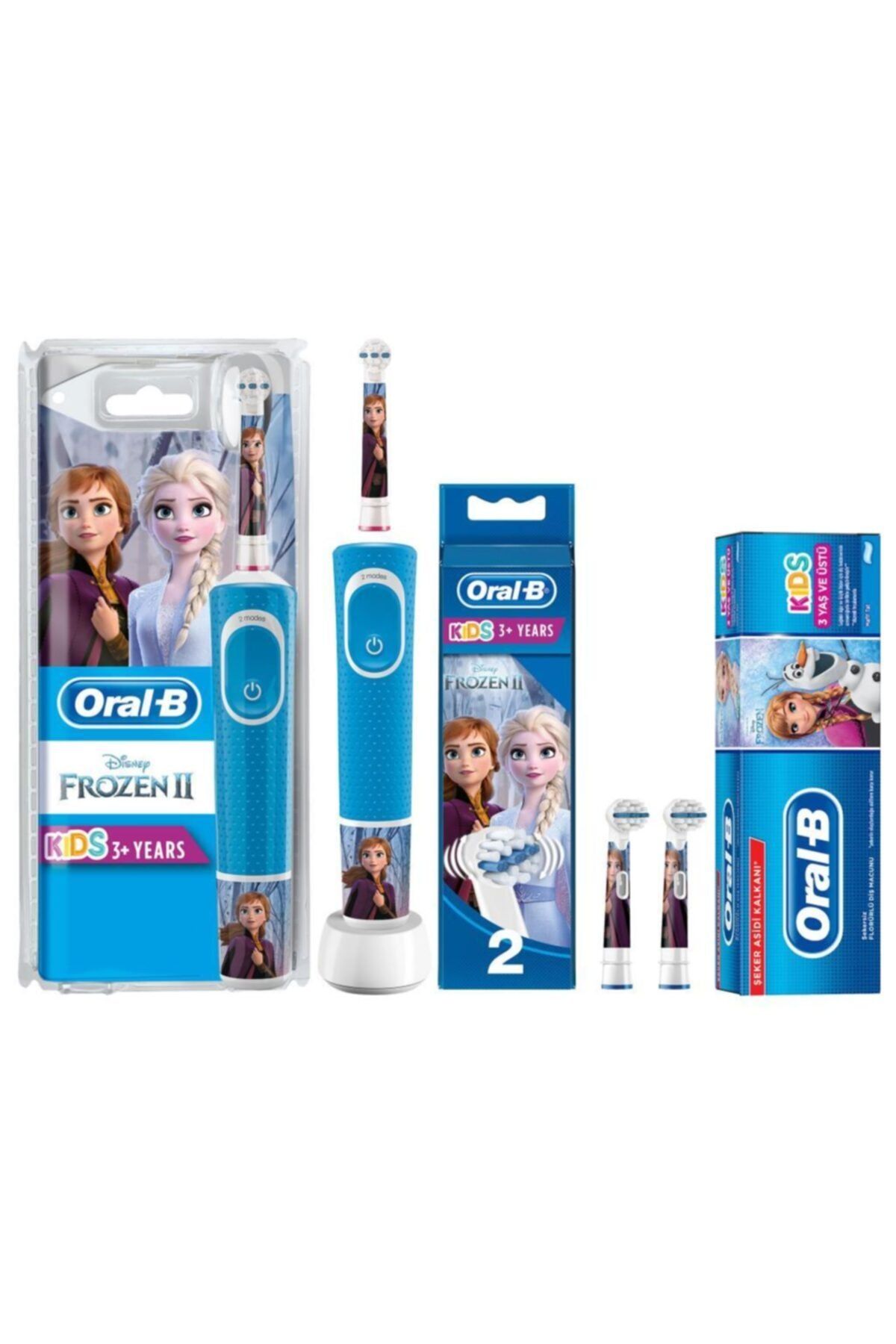 Oral-B D100 Çocuklar Için Diş Fırçası Frozen+yedek Başlık 2'li+frozen Diş Macunu 75 Ml