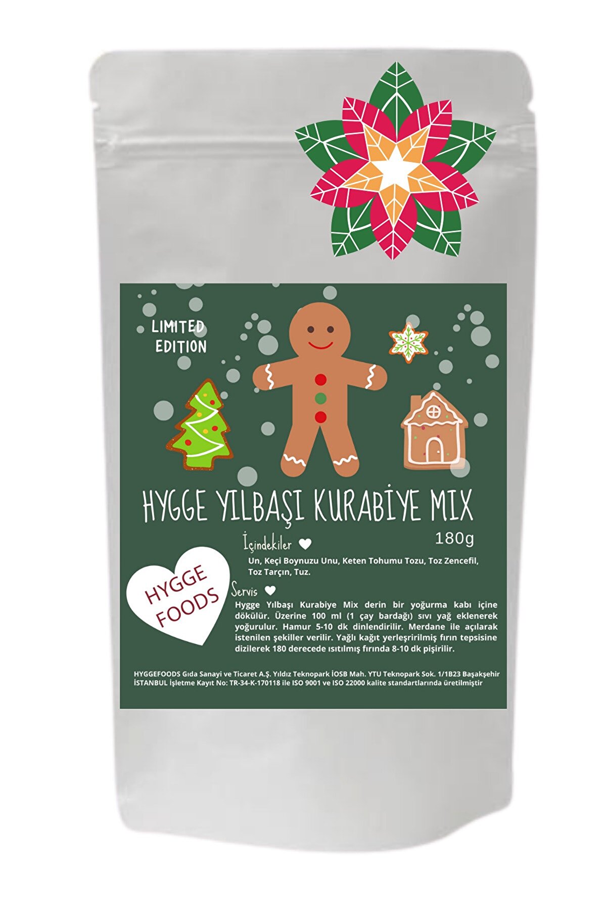 Hyggefoods Hygge Yılbaşı Kurabiye Mix - Zencefilli Ince Kurabiye Gingerbread Süpermix Limited Edition