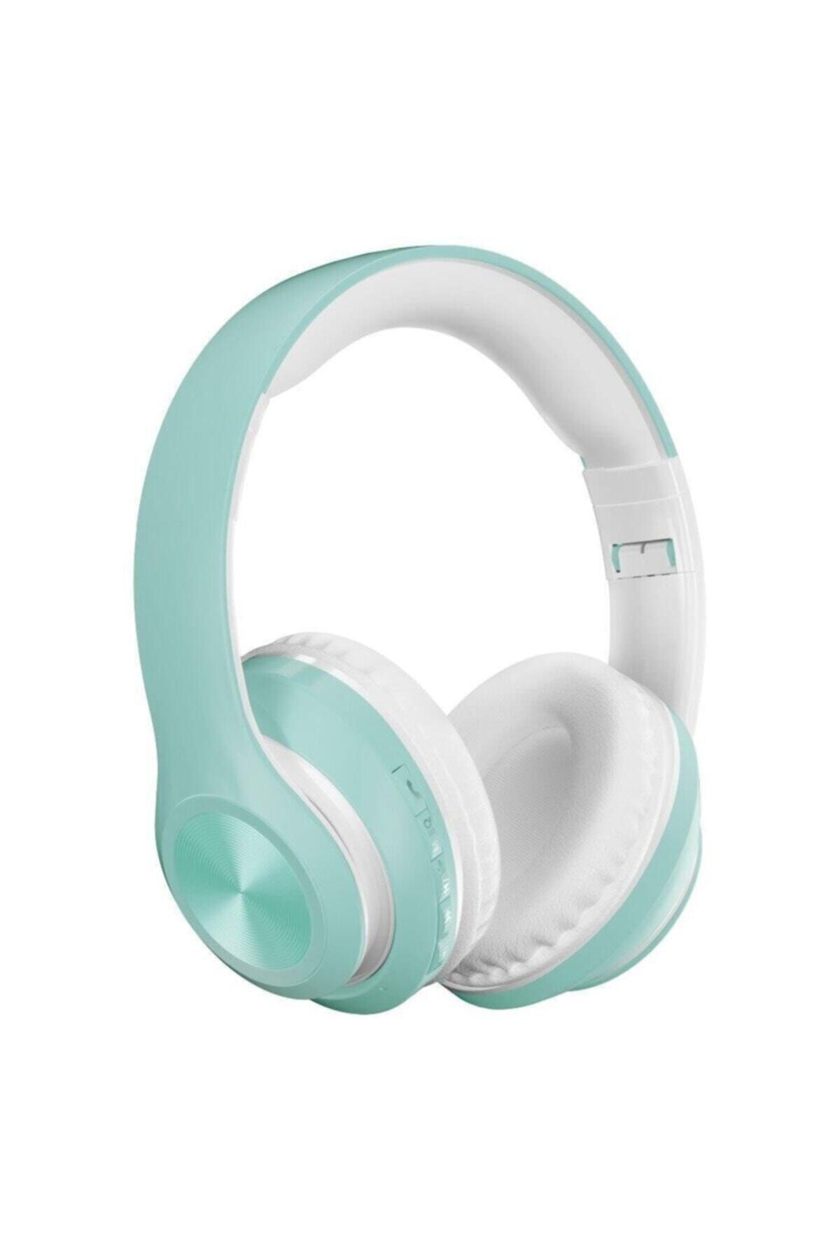 Polygold P68 Bluetooth Kulaklık Kablosuz Stereo Kulaklık Macaron Kulaklık Renkli-turkuaz