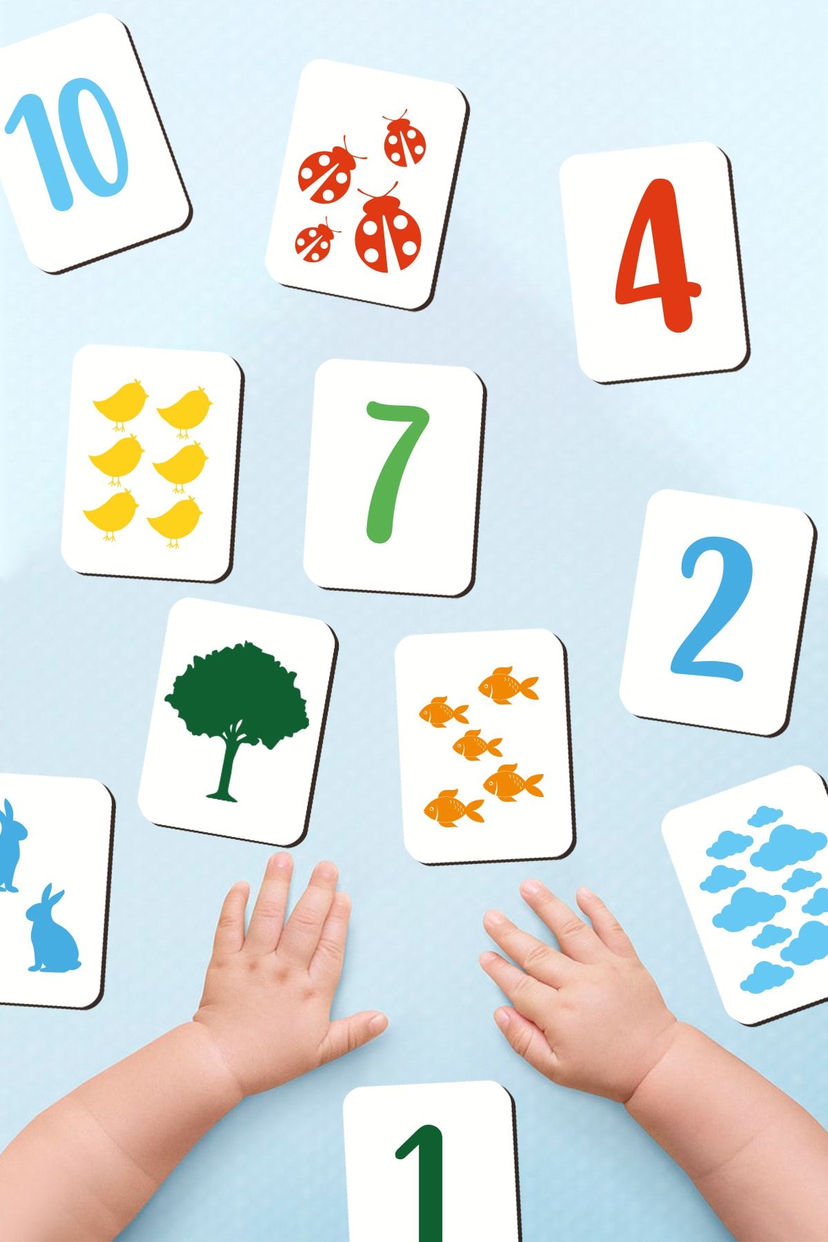 Enjoymydesign Zeka Kartları Sayılar Eşleştirme Oyunu Ahşap Eğitici Puzzle Bebek Hafıza Kartları