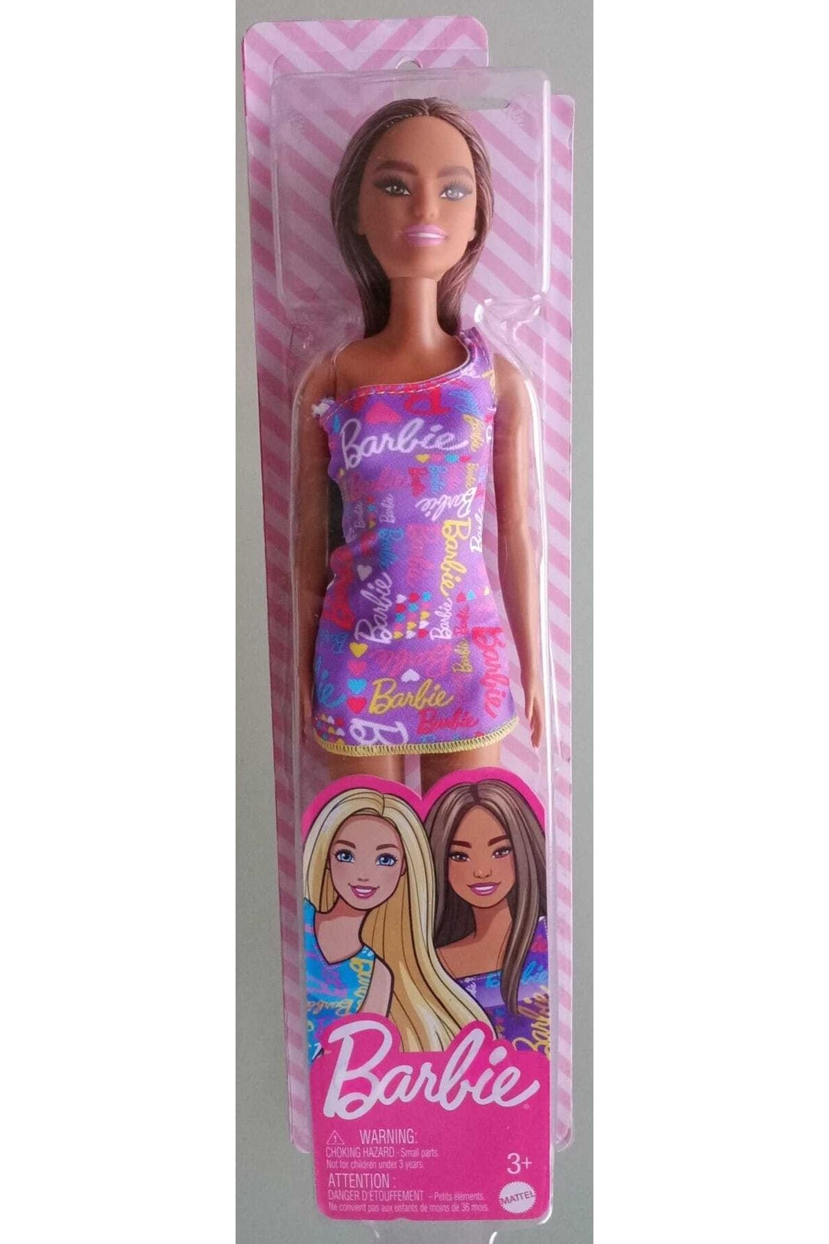 Barbie Bebek  Renkli Kalpli Mor Elbiseli Bebek - Gbk92-hgm57