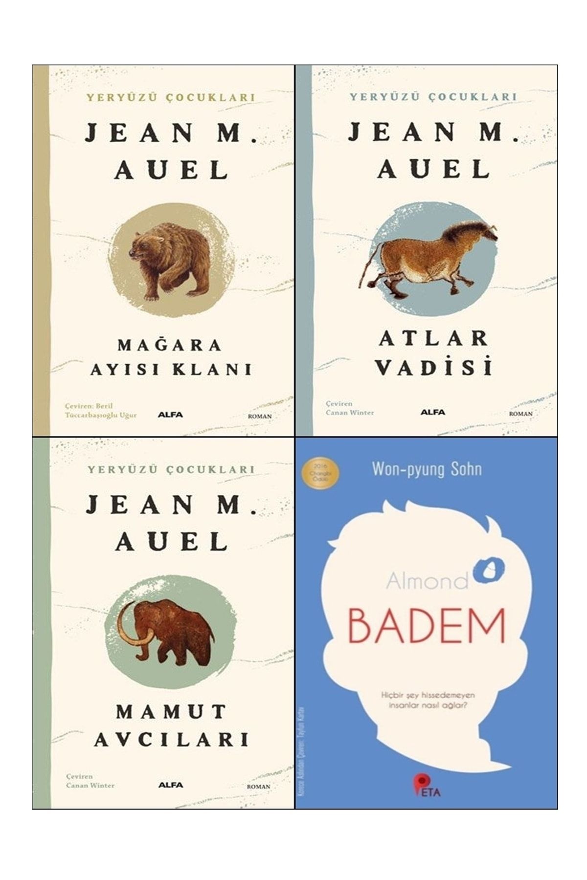 Alfa Yayınları Yeryüzü Çocukları 3 Kitap (mağara Ayısı Klanı, Atlar Vadisi, Mamut Avcıları) + Badem Kitabı Hediye