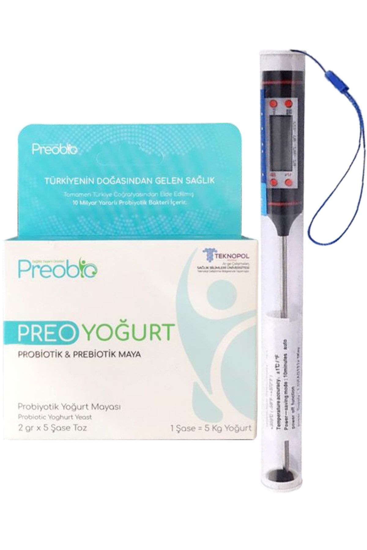 Preobio Preo Yoğurt Mayası 5 Li Paket + Gıda Termometresi
