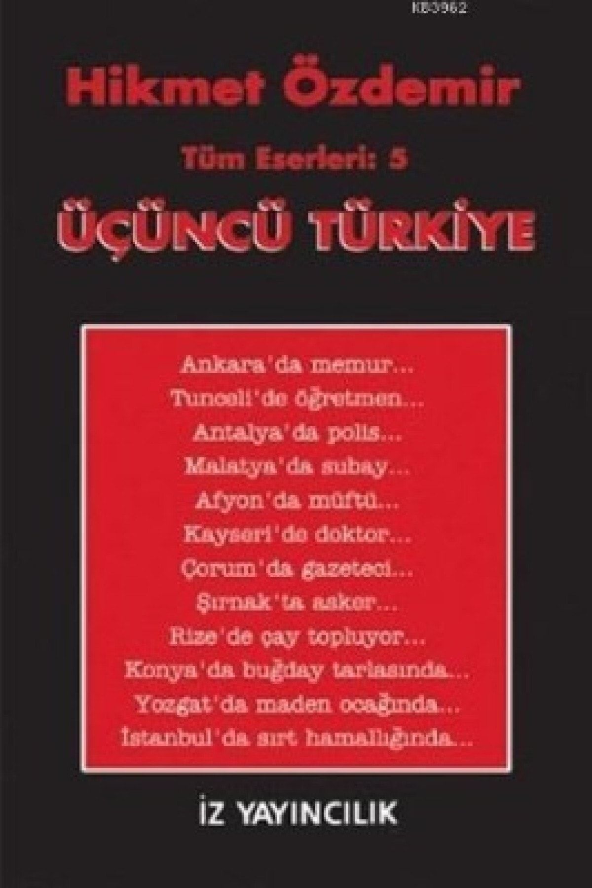 İz Yayıncılık Üçüncü Türkiye Tüm Eserleri 5