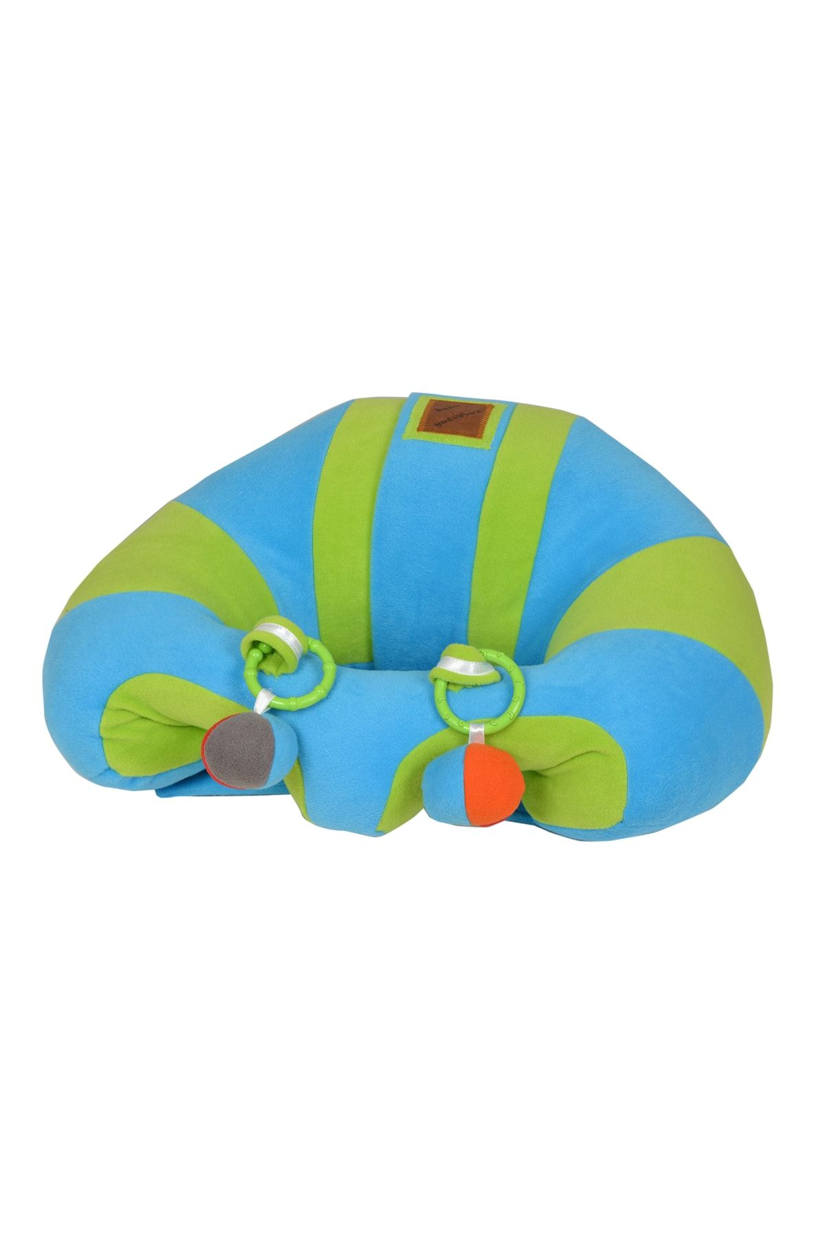 Bebeyatmaz Çıngıraklı Oyuncaklı Mavi-yeşil Bebe Yatmaz Bebek Destek Minderi