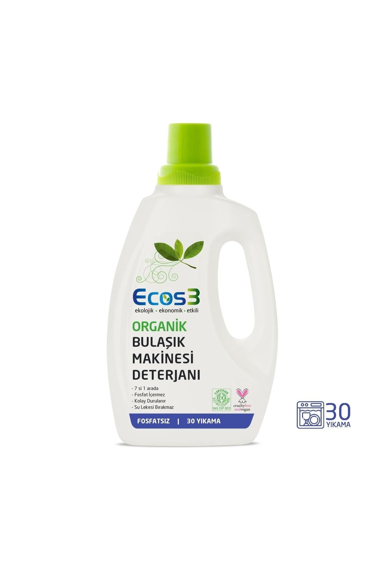 Ecos3 Vegan Ekolojik Organik Bulaşık Makinesi Deterjanı 750 ml X3 - 90 Yıkama
