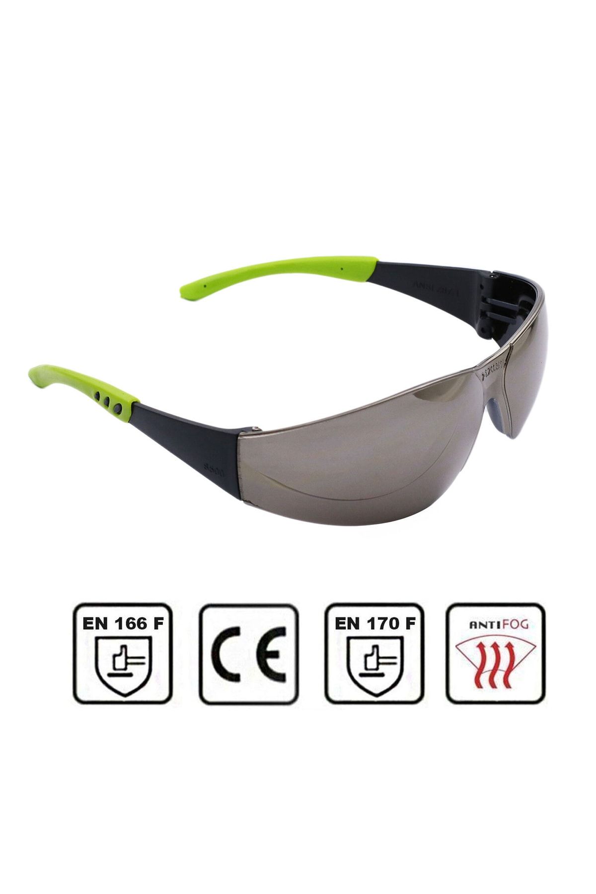 Badem10 Bisiklet Güneş Gözlüğü Uv Korumalı Silikonlu Antifog Bisikletçi Koruyucu Gözlük Aynalı Gümüş