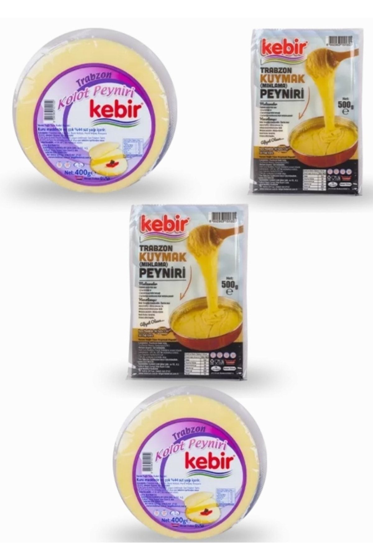 Kebir Kuymak Peyniri ( 2 X 500 Gr ) + Kolot Peyniri ( 2 X 400 Gr )
