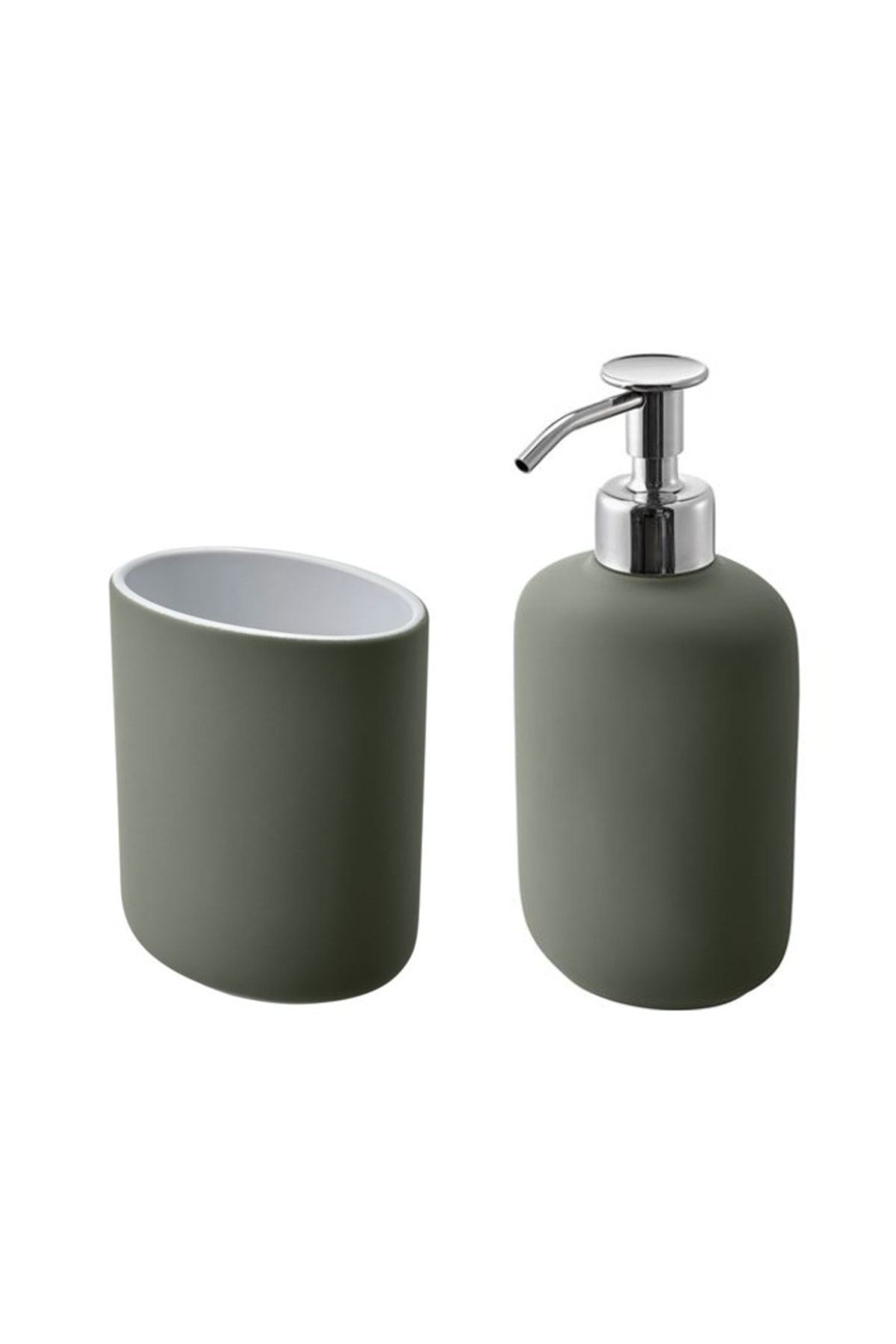 IKEA Ekoln Banyo Seti, Diş Fırçalık & Sıvı Sabunluk - Yeşil
