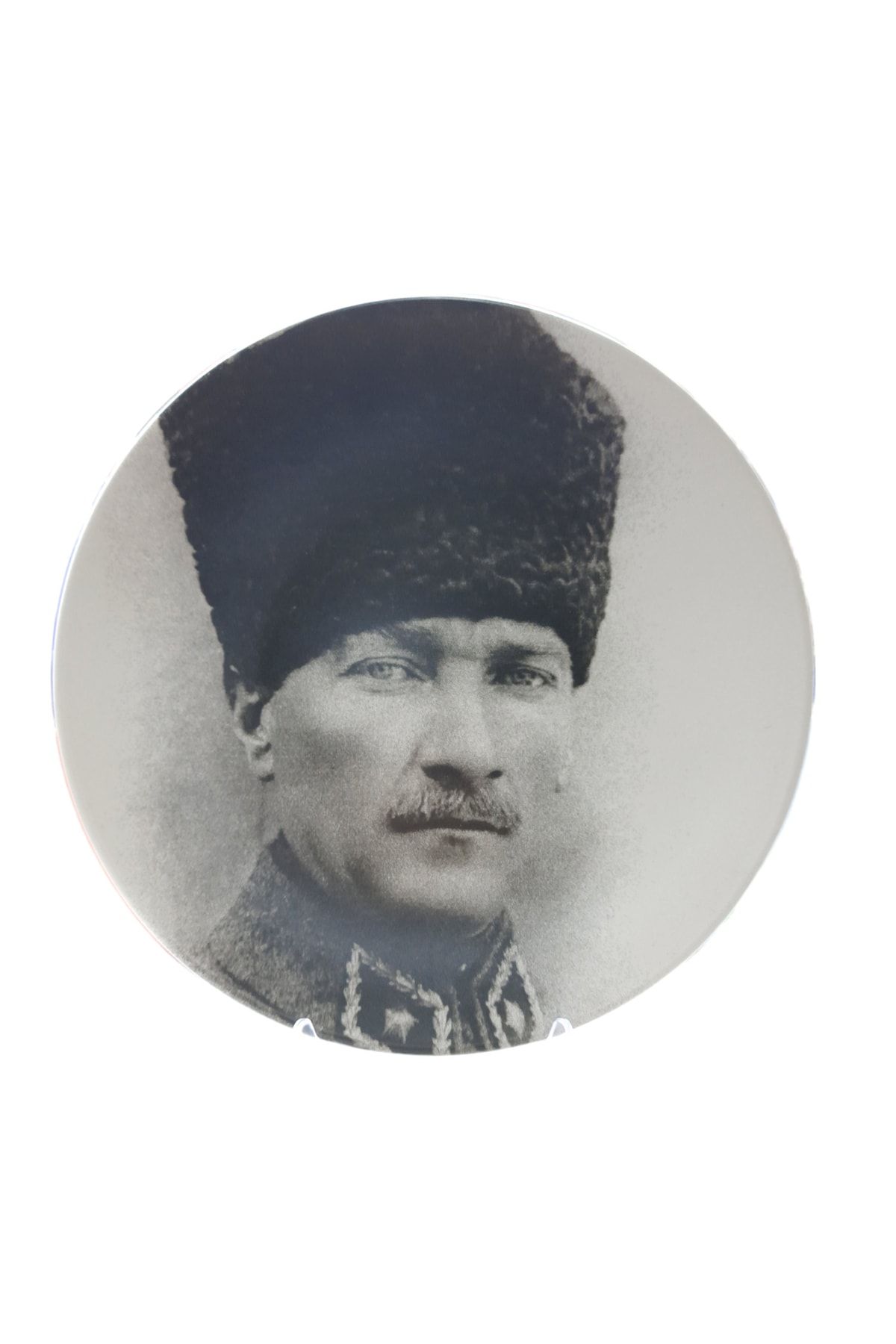 Simurg Keramika Kalpaklı Atatürk Seramik Tabak Ayaklığı Ve Kutusu Ile