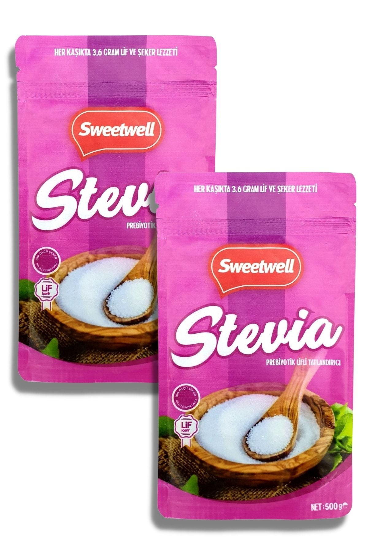 Sweetwell Stevia Prebiyotik Lifli Toz Sofralık Tatlandırıcı 500 Gr X 2 Adet