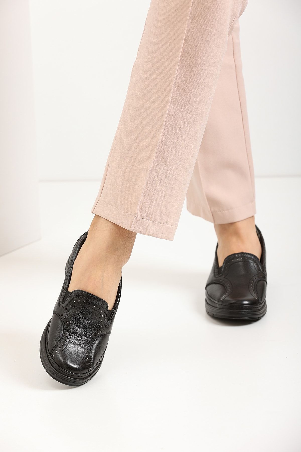 Forelli Mımoza-h Comfort Kadın Deri Ayakkabı Siyah
