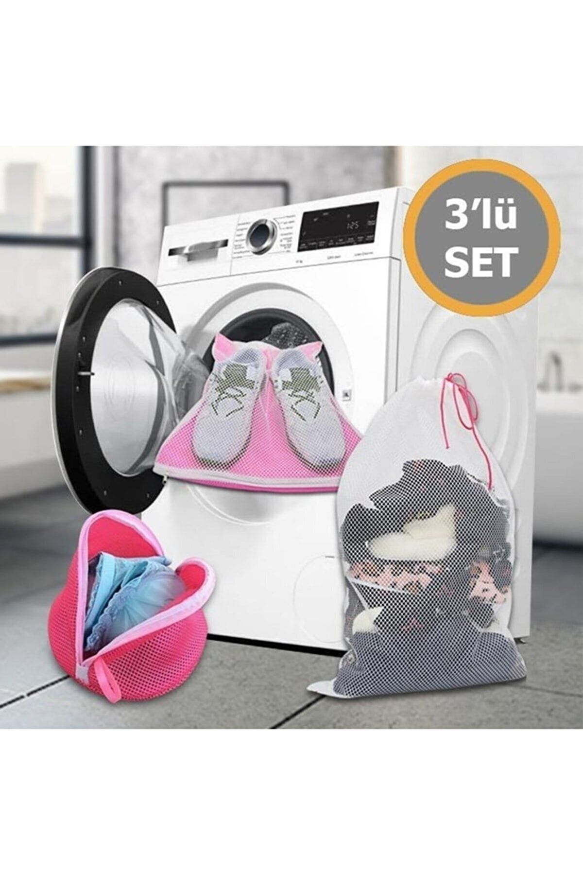 MorBebe 3lü Set Çamaşır Sütyen Ayakkabı Yıkama Filesi Çamaşır Yıkama Filesi