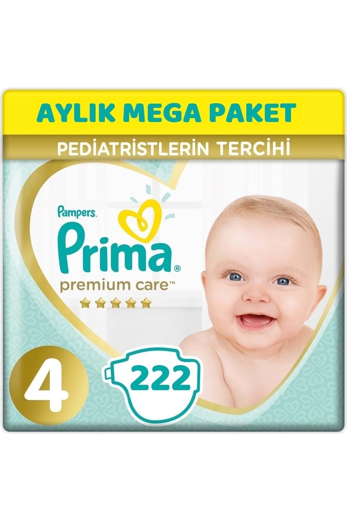 Prima Premium Care Bebek Bezi Beden:4 (9-14kg) Maxi 222 Adet Aylık Mega Pk