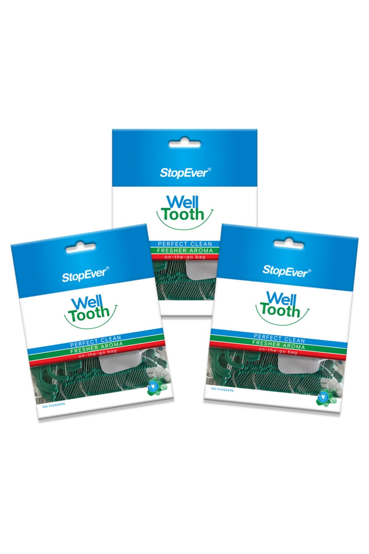 StopEver Well Tooth Kürdanlı Diş Ipi- Mega Ekonomik Paket 3x150 - 450 Adet