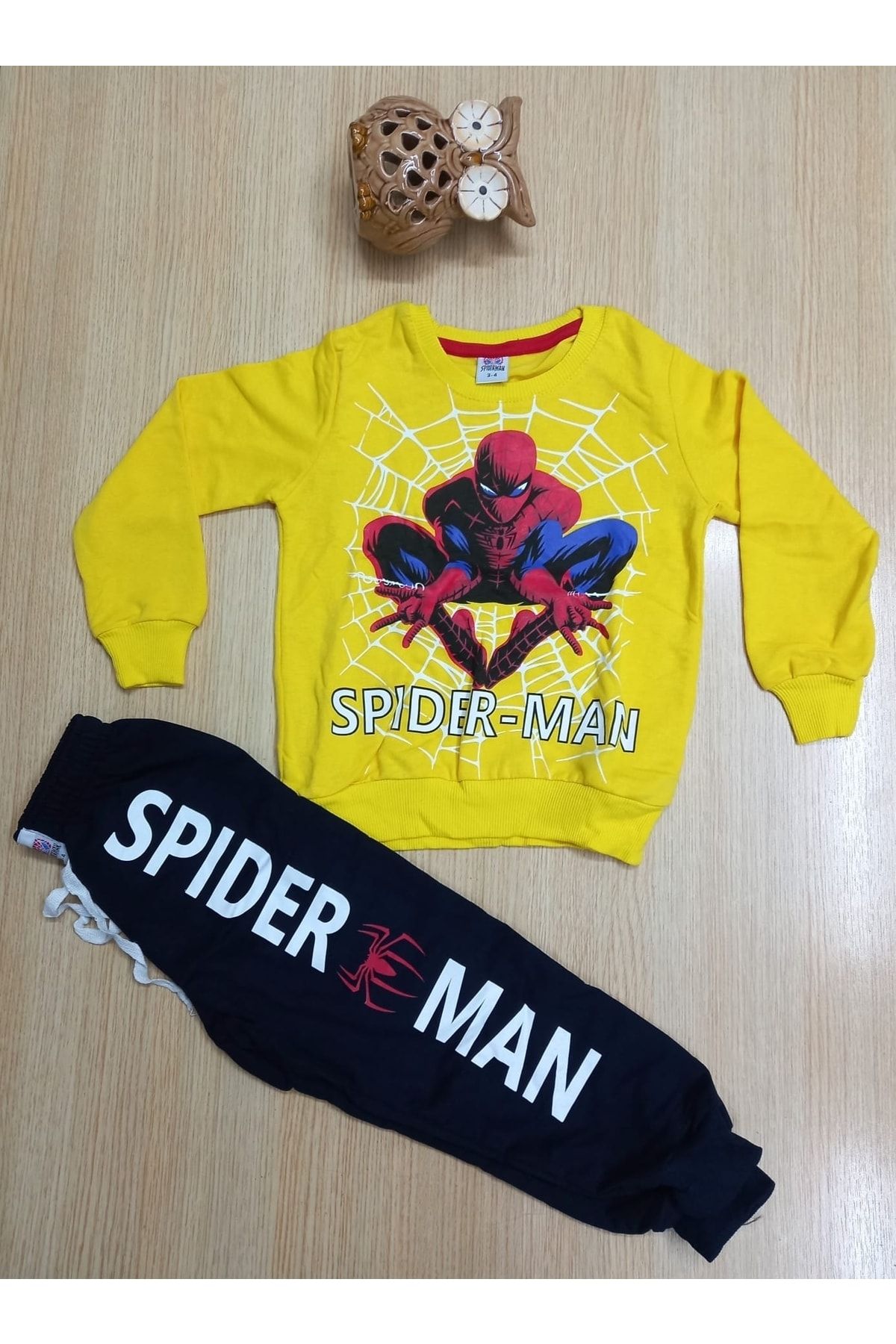 bebekcee Erkek Çocuk Spiderman Baskılı Pamuklu Penye Ikili Takım