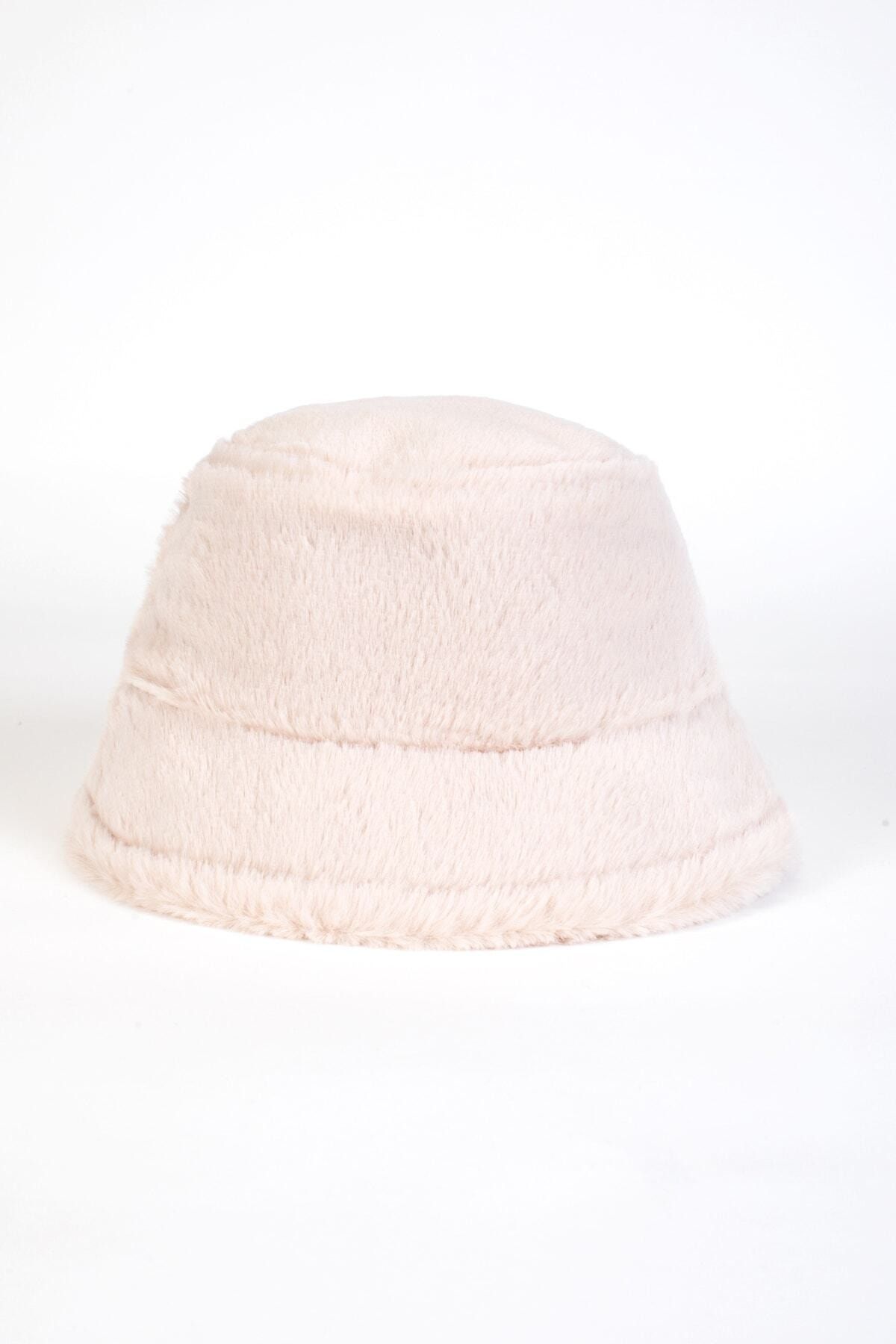 Genel Markalar Tavşan Tüyü Peluş Bucket Kova Moda Kadın Kışlık Şapka