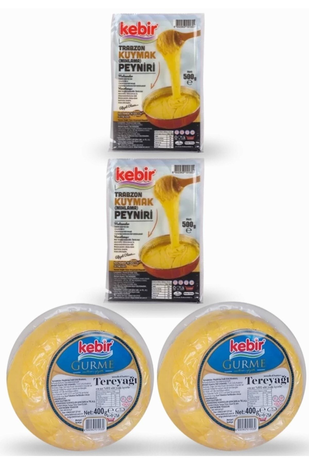 Kebir Gurme Tereyağı ( 2 X 400 Gr ) + Kuymak Peyniri ( 2 X 500 Gr )