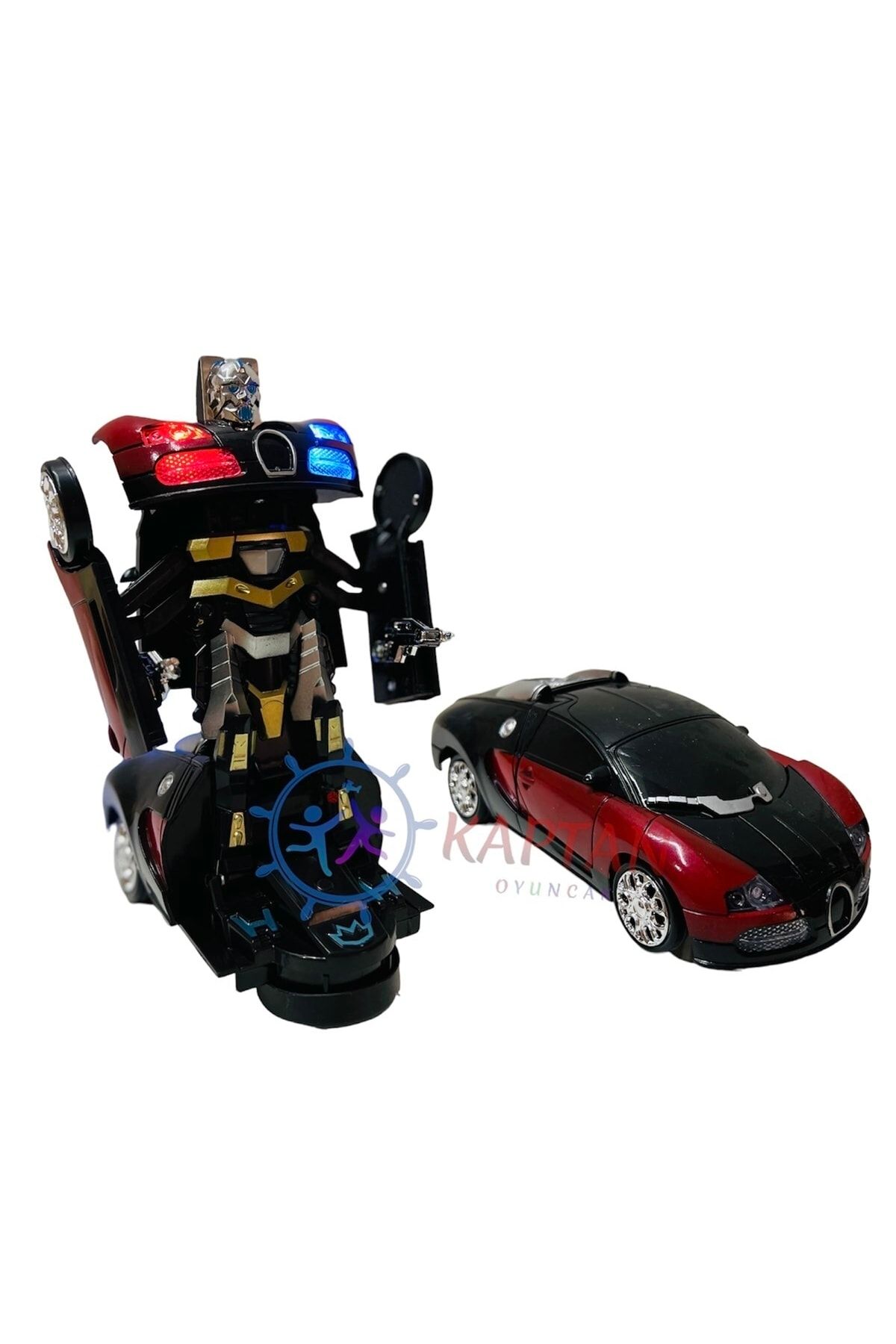 Kids Transformers Robota Dönüşen Pilli Bugatti Oyuncak Araba