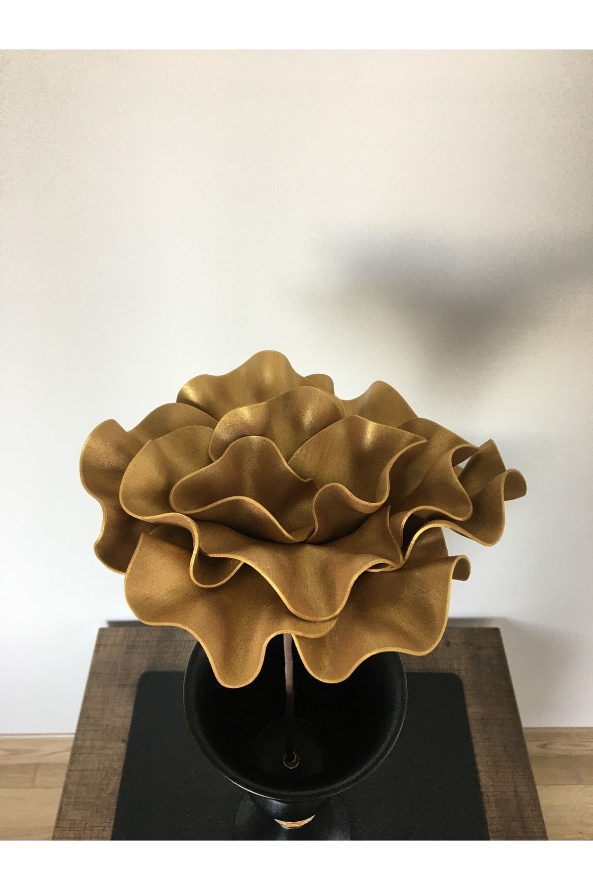Ayka Aksesuar Dekoratif El Yapımı Lüks Lateks Eva Yapay Çiçek (VAZO HARİÇ) - Altın-köpük Çiçek