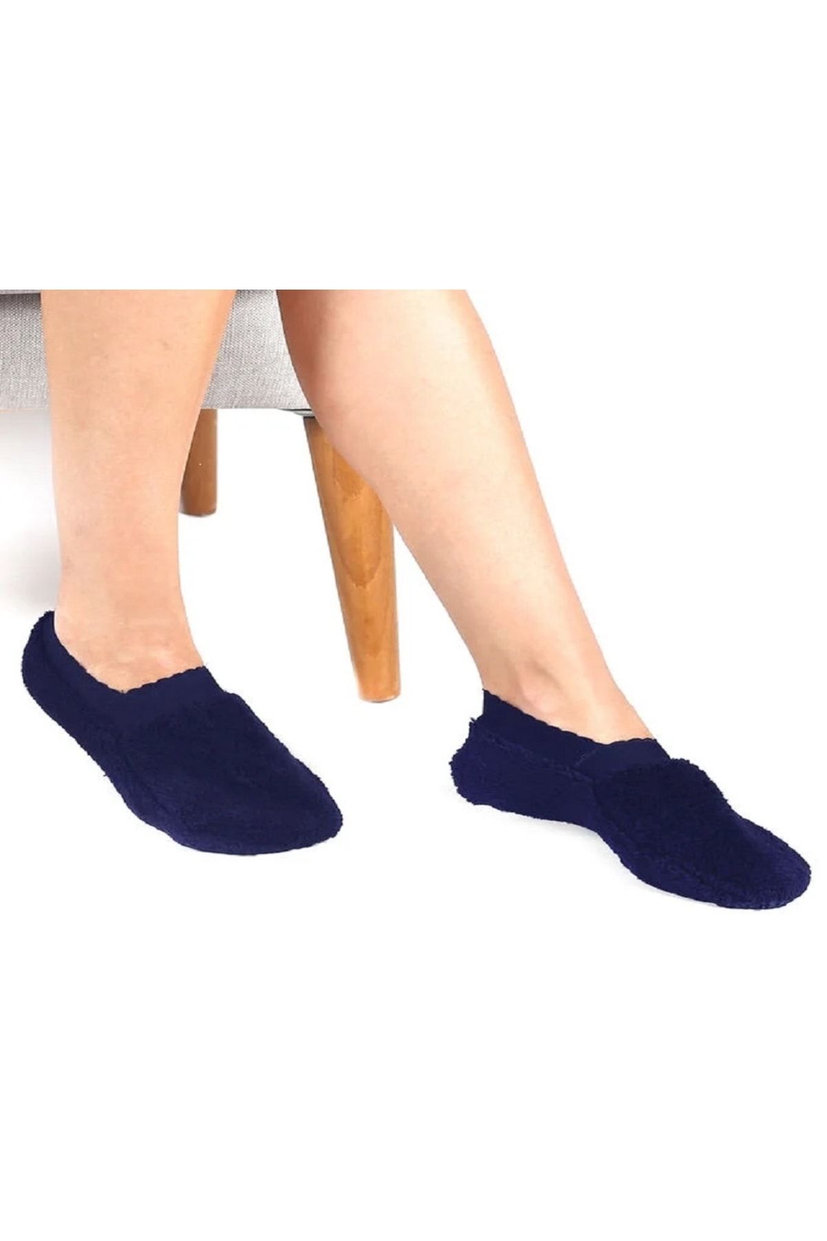 WARKAM Kadın Kışlık Peluş Babet Patik Çorap