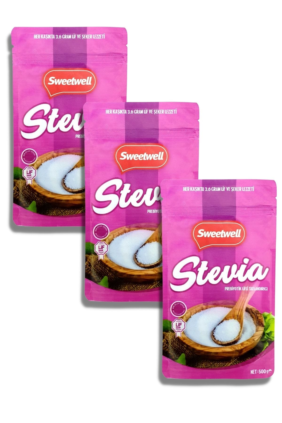 Sweetwell Stevia Prebiyotik Lifli Toz Sofralık Tatlandırıcı 500 Gr X 3 Adet