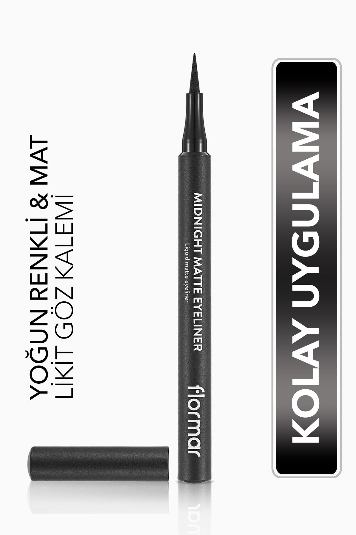 Flormar Mat Likit Kalem Eyeliner (SİYAH) - Midnight Matte Eyeliner - 001 Black - 8690604532292