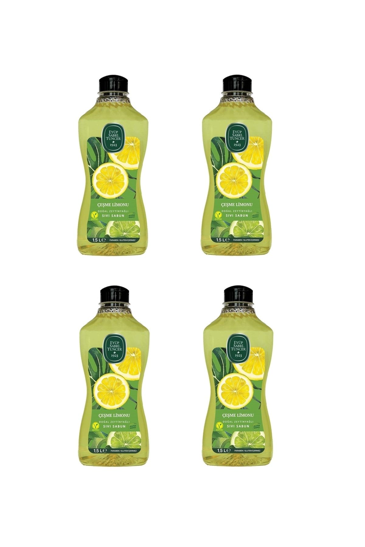 MT Eyüp Sabri Tuncer Doğal Zeytinyağlı Sıvı Sabun Çeşme Limonu 1.5 L X 4 Adet