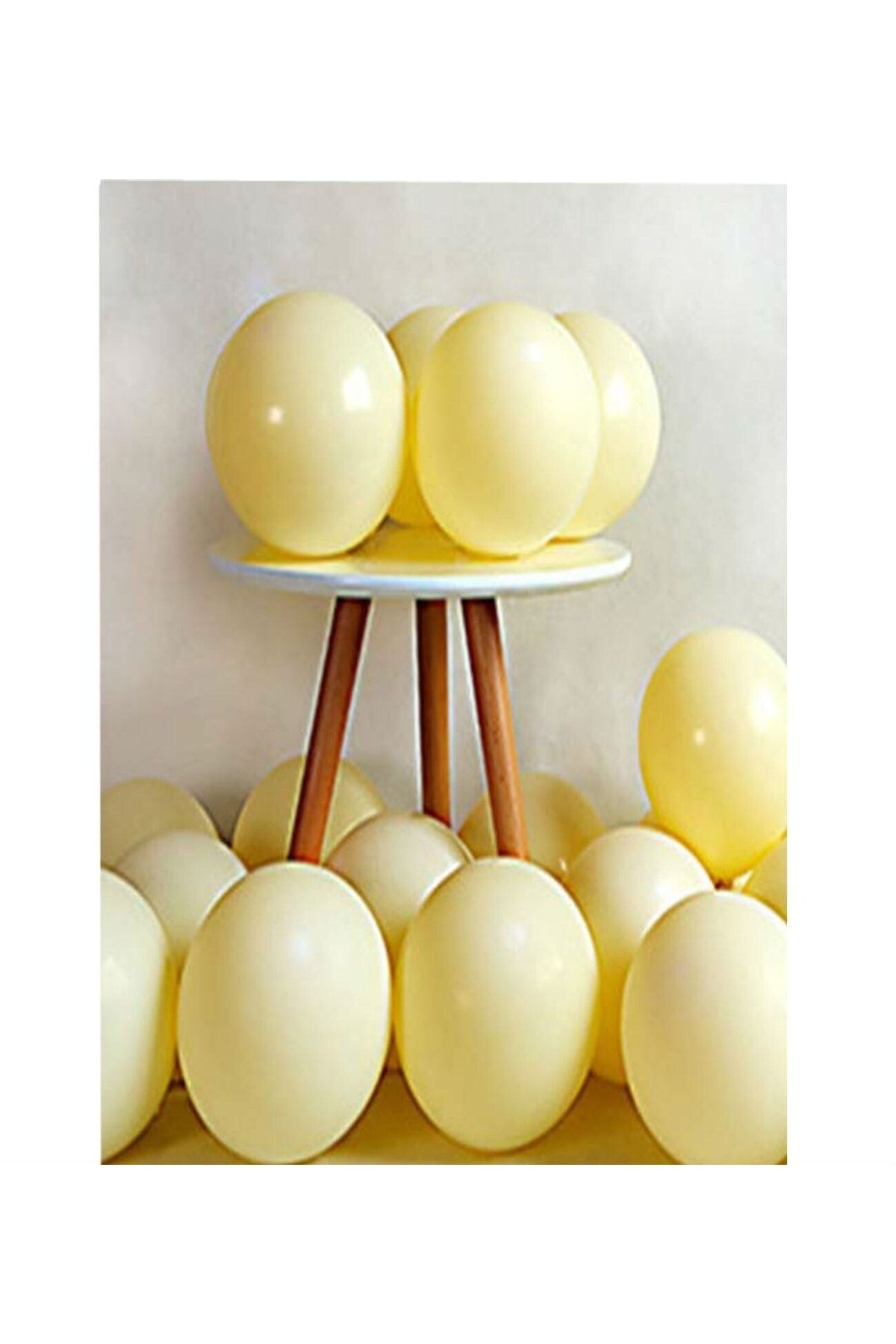 Deniz Party Store Makaron Balon 12" Inç Sarı Renk 10 Adet