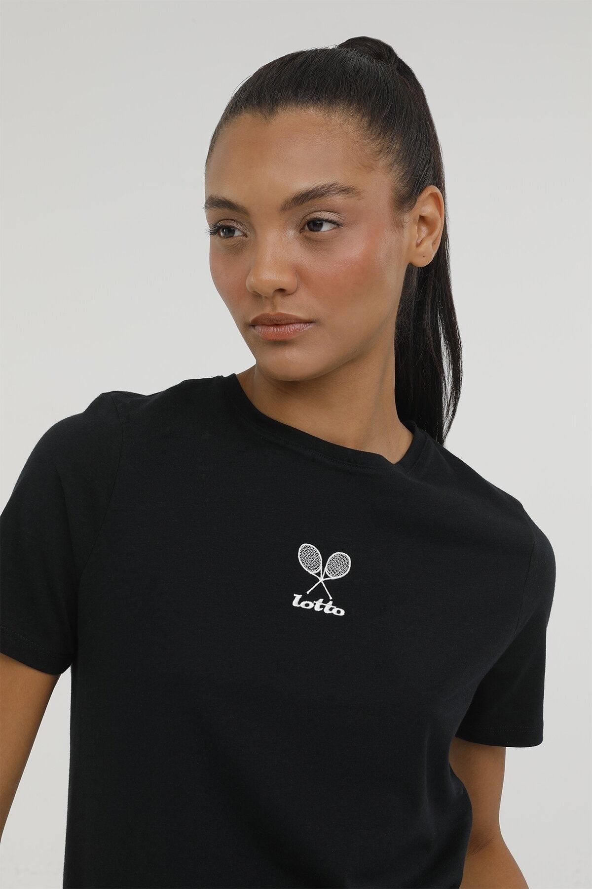Lotto W-anıta T-shırt 2pr Siyah Kadın Kısa Kol T-shirt