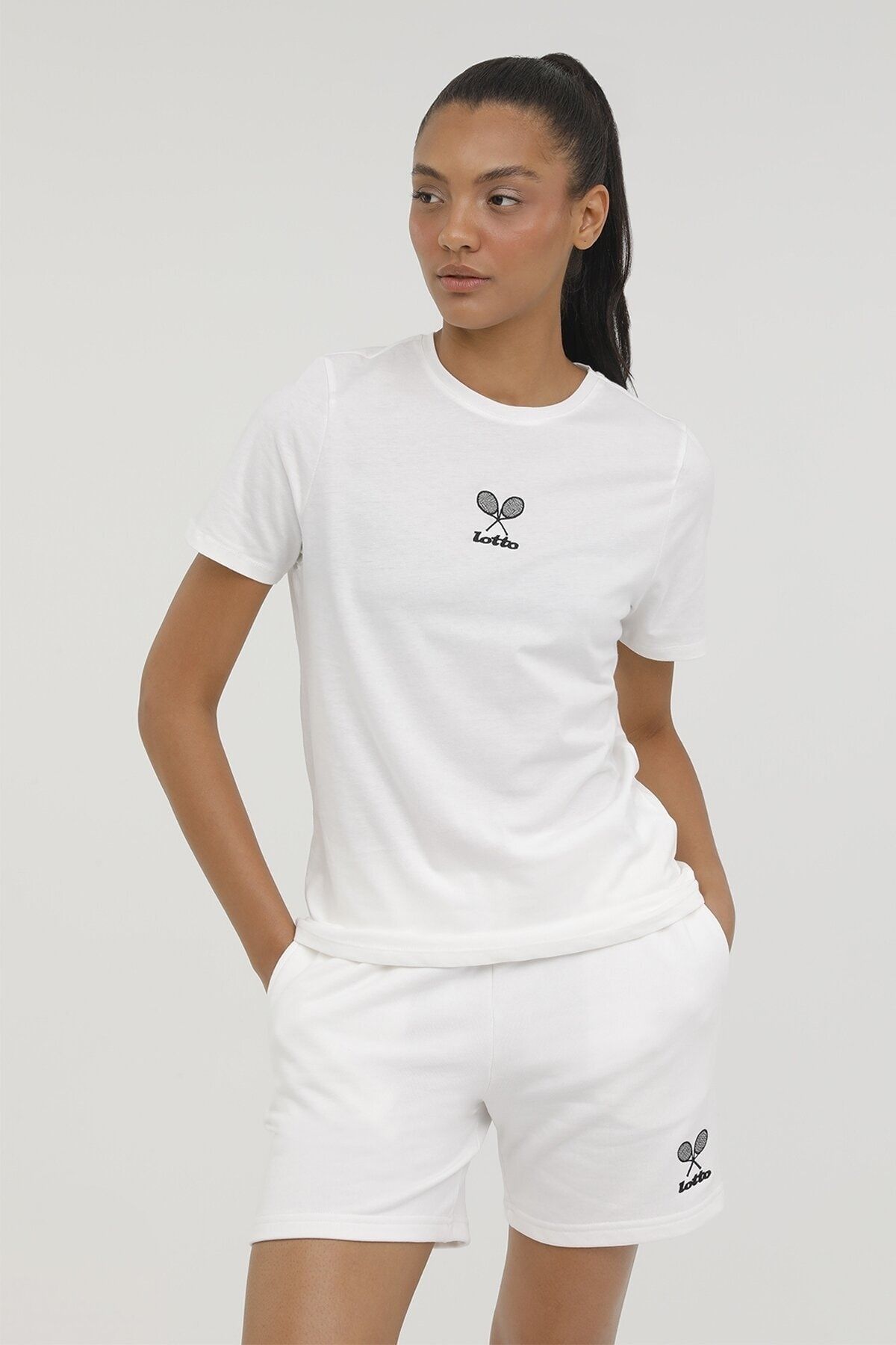 Lotto W-anıta T-shırt 2pr Ekru Kadın Kısa Kol T-shirt
