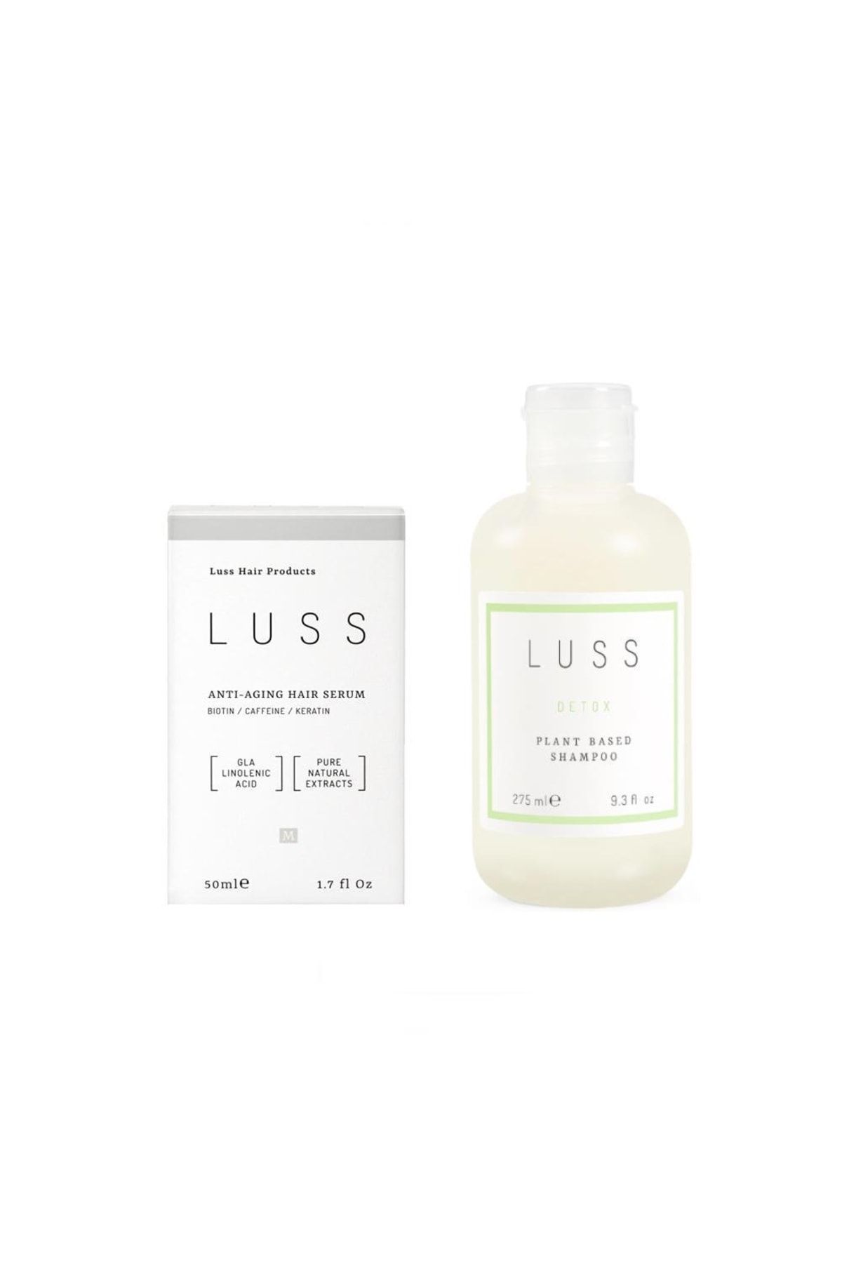 LUSS Detox Plant Based Shampoo Ve Saç Yoğunlaştırıcı, Anti Aging, Dökülme Karşıtı 2'li Set