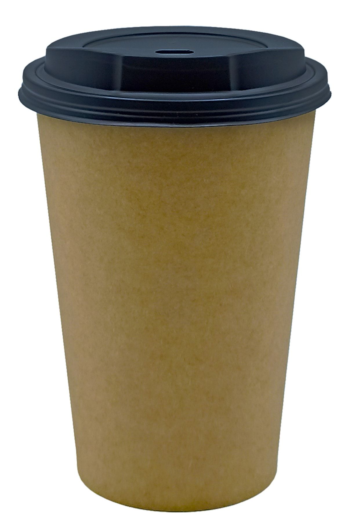 Afra Tedarik 16 Oz Siyah Kapaklı Karton Bardak Latte Cappuccino Kraft Kağıt Bardak 480 ml - 100'lü