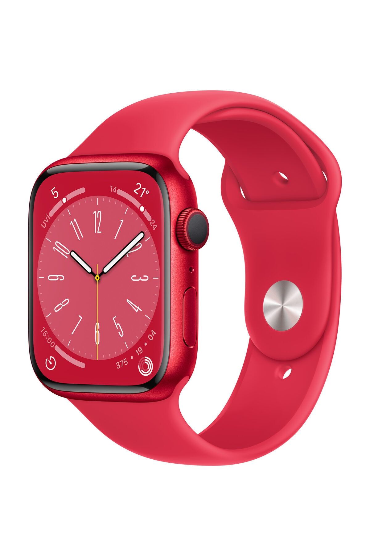 Apple Watch Series 8 45mm GPS Kırmızı Alüminyum Kasa ve Spor Kordon - Regular (Apple Türkiye Garantili)