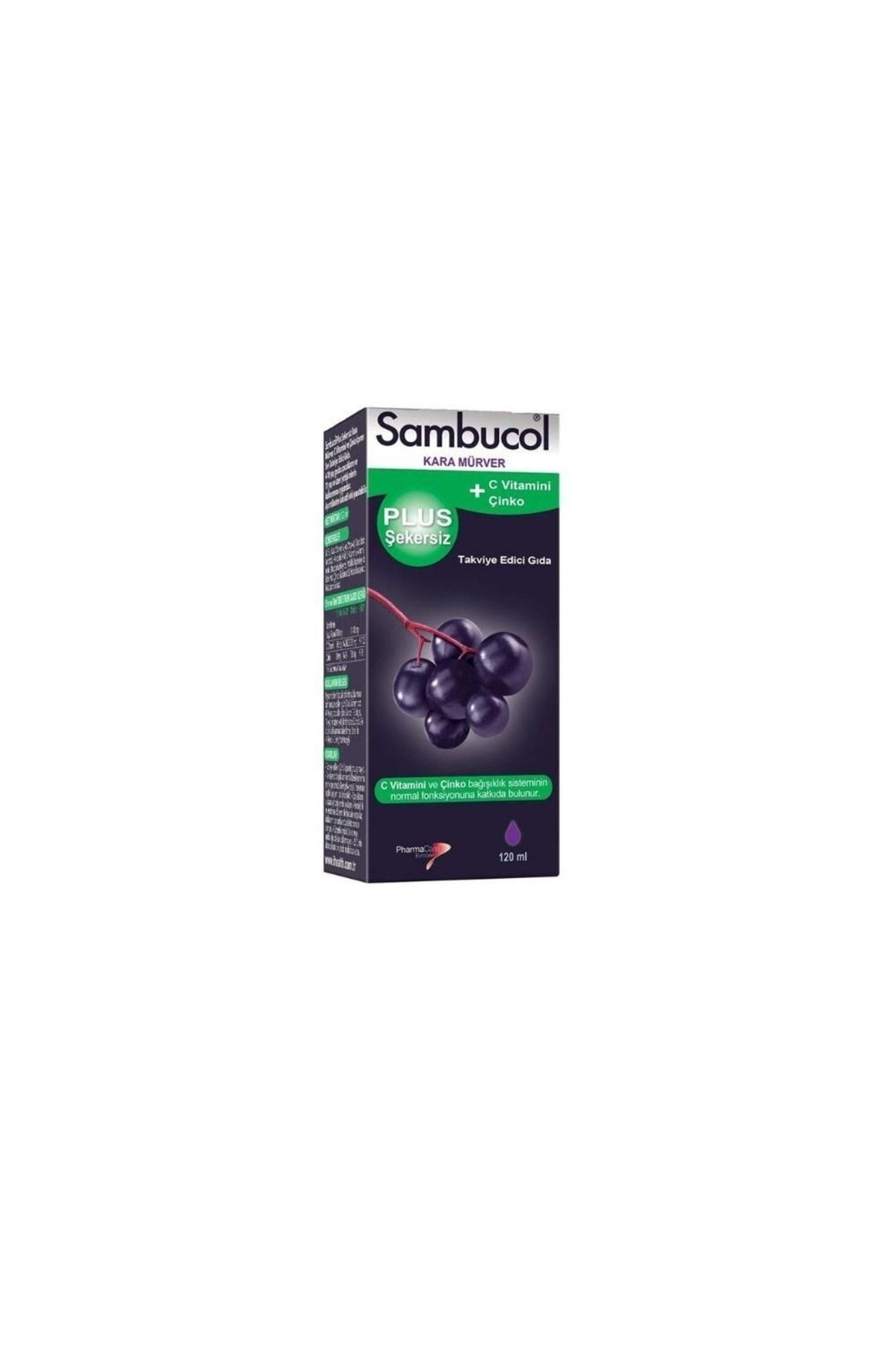 Sambucol Plus Şekersiz C Vitamini + Çinko Içeren Kara Mürver Ekstreli Takviye Edici Gıda 120 Ml