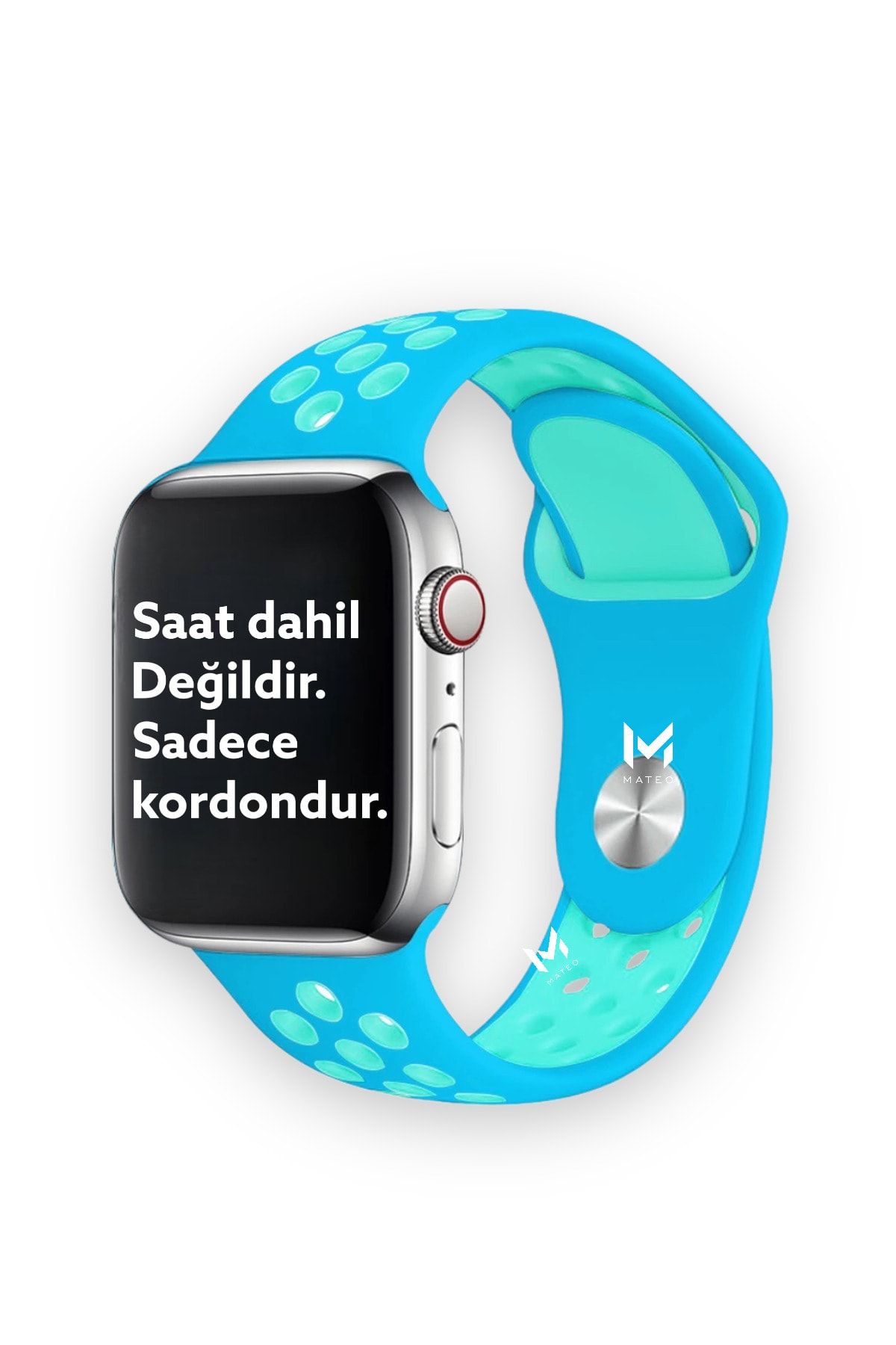 MATEO Apple Watch Uymlu 2 3 4 5 6 42-44 mm Silikon Kordon Kayış T500-promax-t700-i7pro-w26+dtno1-3-mh37