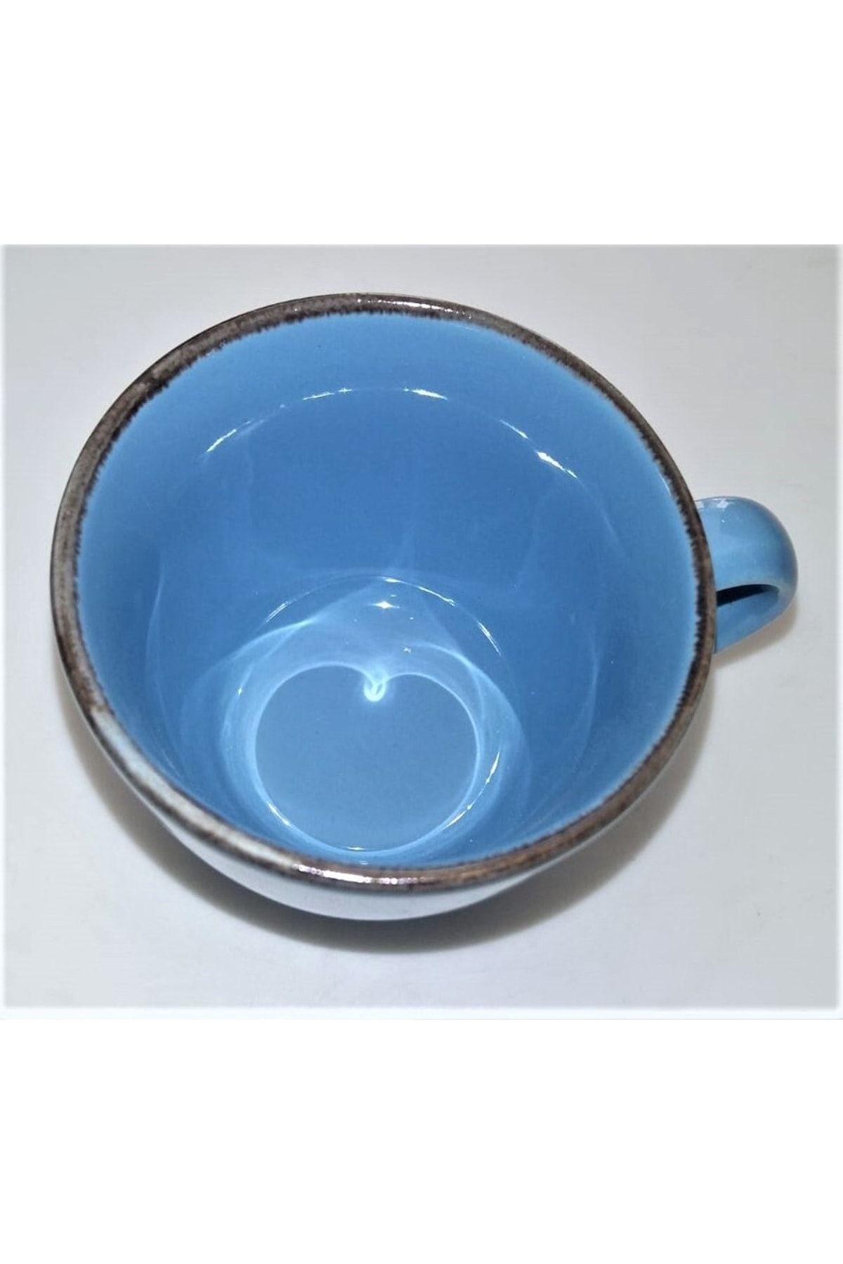 Tulu Puffin Porselen Luna Mavi 6 Kişilik Kahve Fincan Takımı