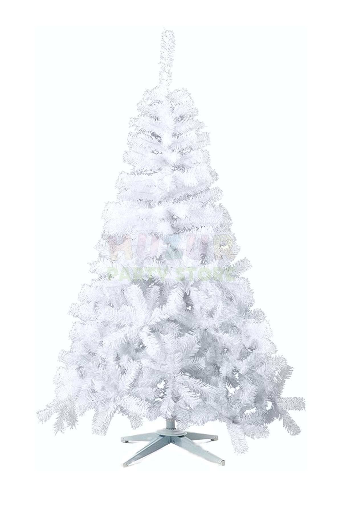 Huzur Party Store 150 Cm Beyaz Yılbaşı Çam Ağacı 225 Dallı Yeni Yıl Noel Ağacı Ayaklı Demir Gövdeli 1. Kalite Yaprak