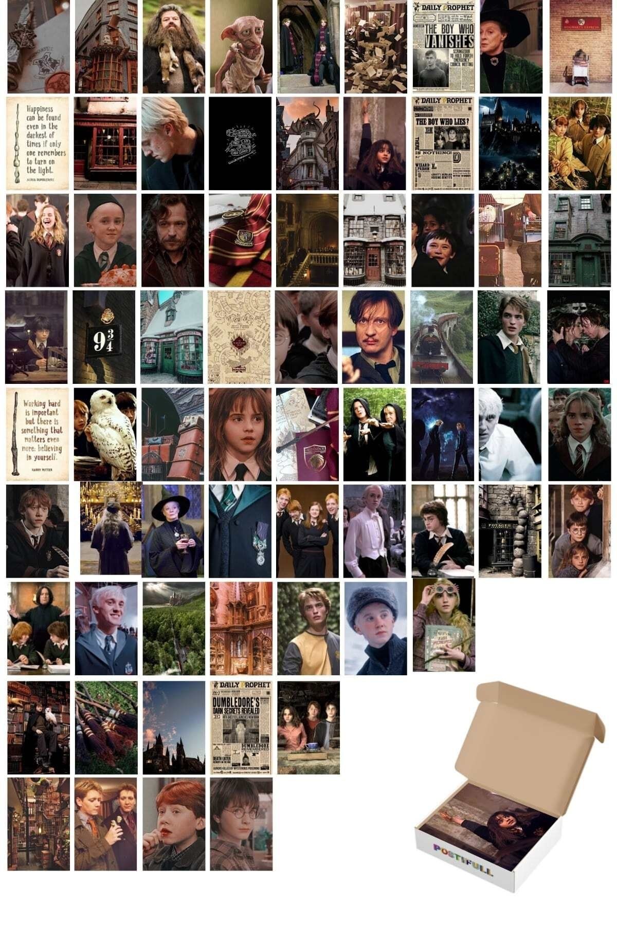 postifull Harry Potter Posterleri Kolaj Seti - 70 Adet, Film Sahneleri Poster Seti, Arkası Yapışkanlı, Kutulu