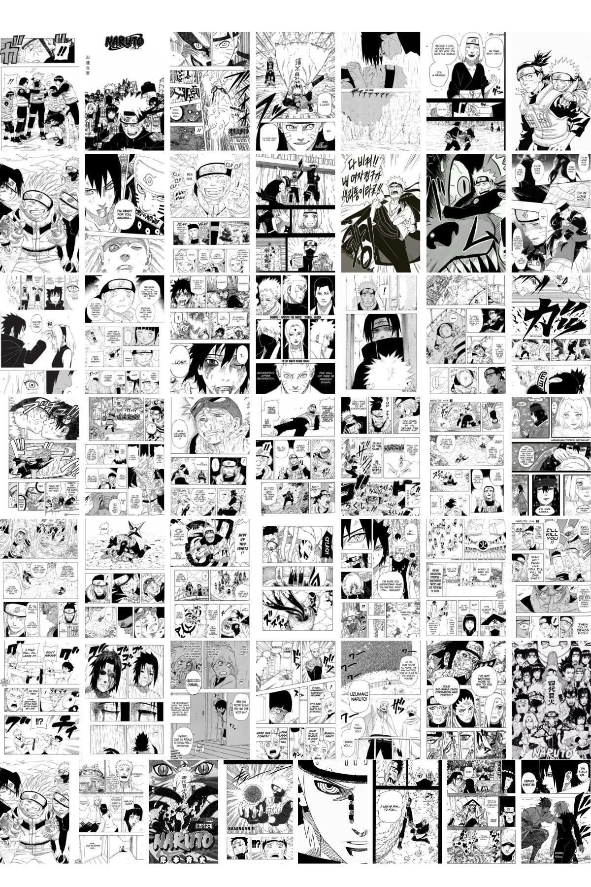 postifull Naruto Poster Seti, Arkası Yapışkanlı 50 Adet Manga Ve Anime Poster Kolaj Seti, Kutulu Set