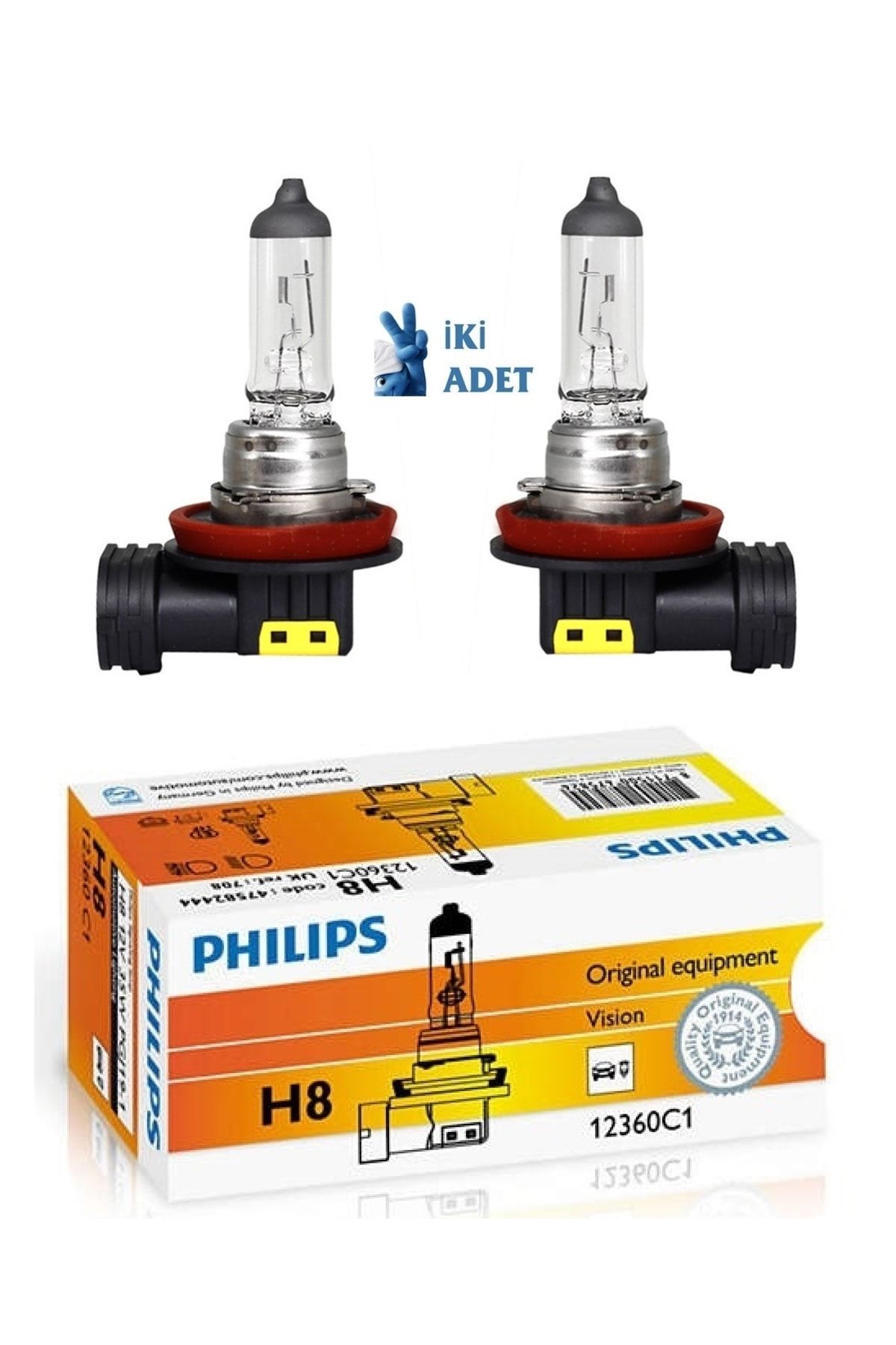Philips Phılıps H8 12v 35w Standart Ampul(iki Adet) 12360 C1 Ean- 8727900374711