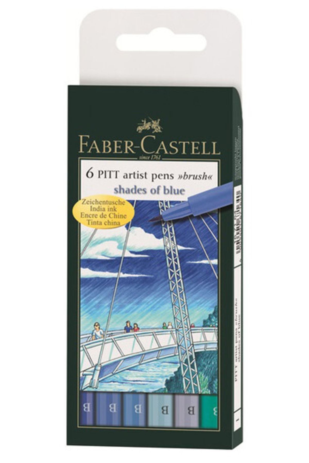 Faber Castell Pitt Artist Pens Brush, Shades Of Blue