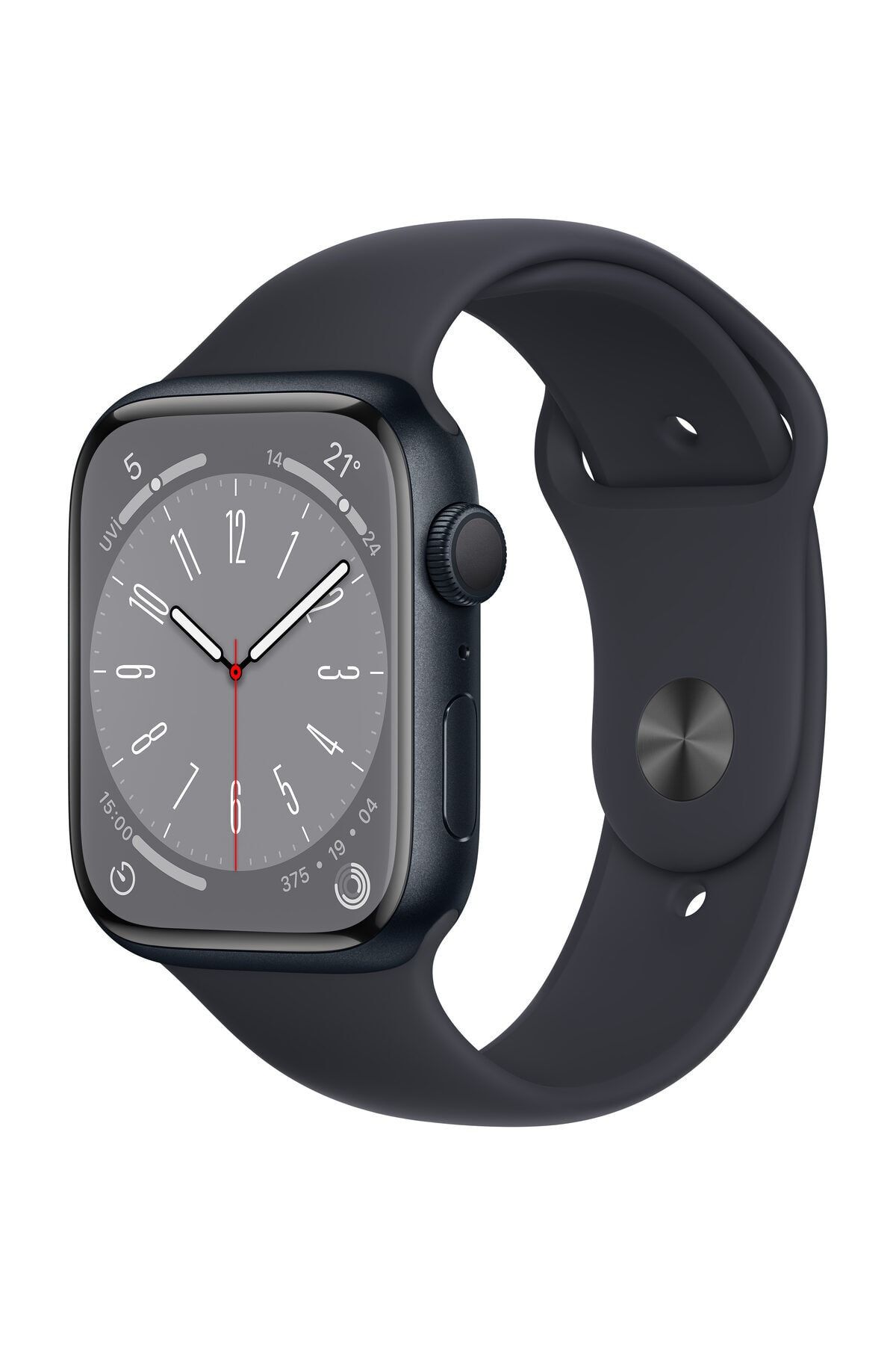 Apple Watch Series 8 45mm GPS Gece Yarısı Alüminyum Kasa ve Spor Kordon-Regular (Apple Türkiye Garantili)