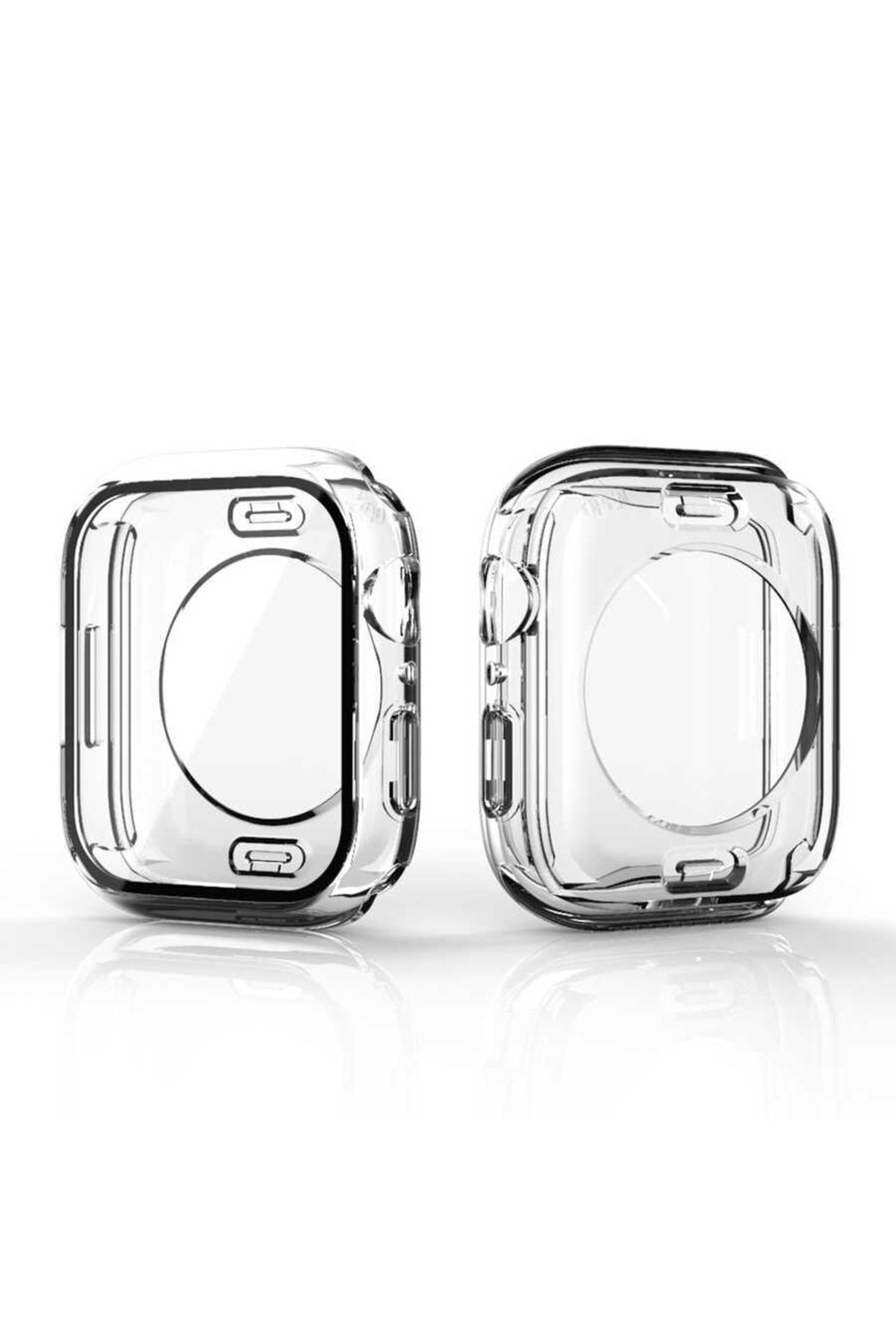 SMCASE Watch Series 8 Uyumlu 41mm Kasa Ve Ekran 360 Derece Koruma Sert Silikon Gard 12 Renksiz