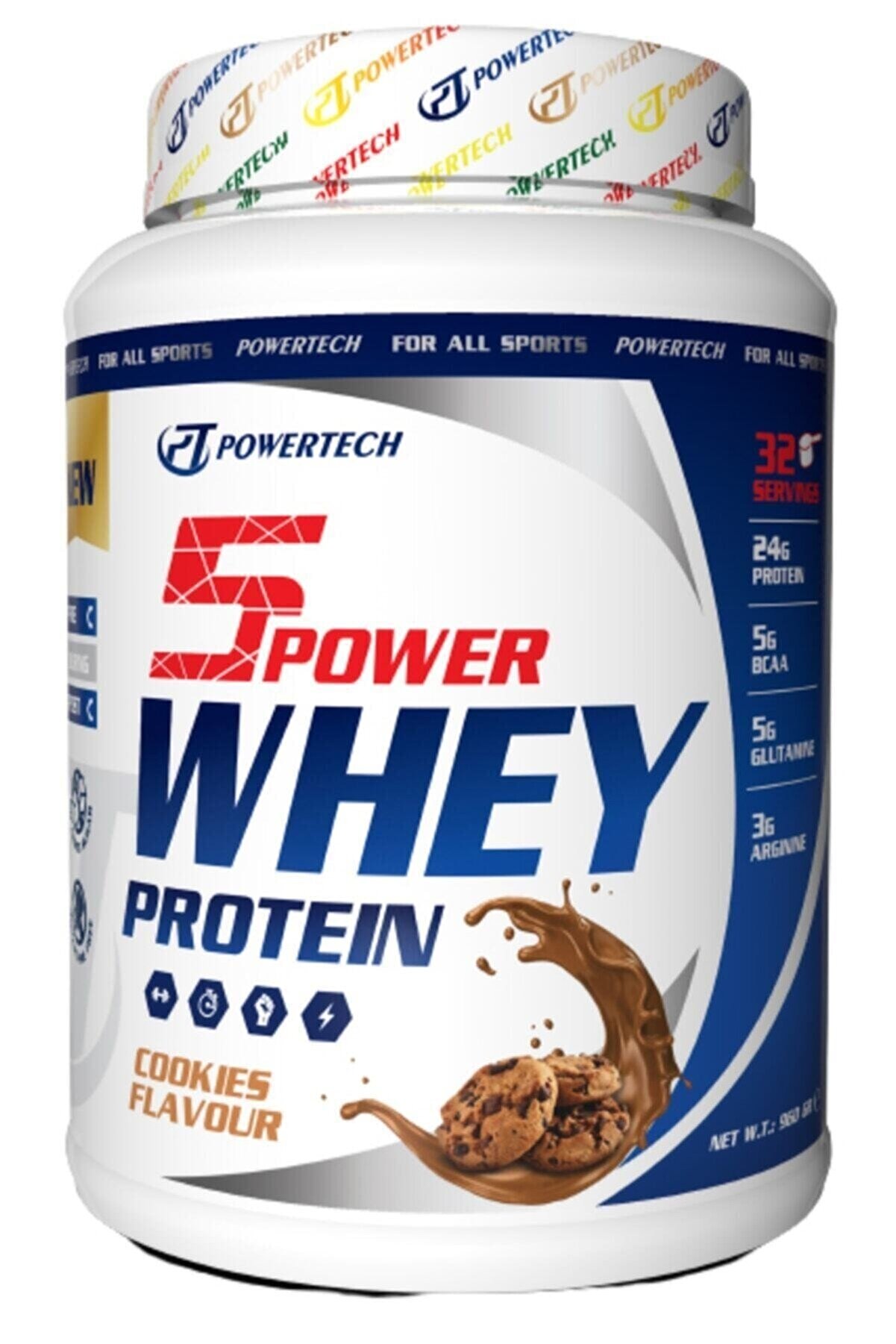 POWERTECH 5power Whey Protein 960 Gr Kurabiye Aromalı Protein Tozu